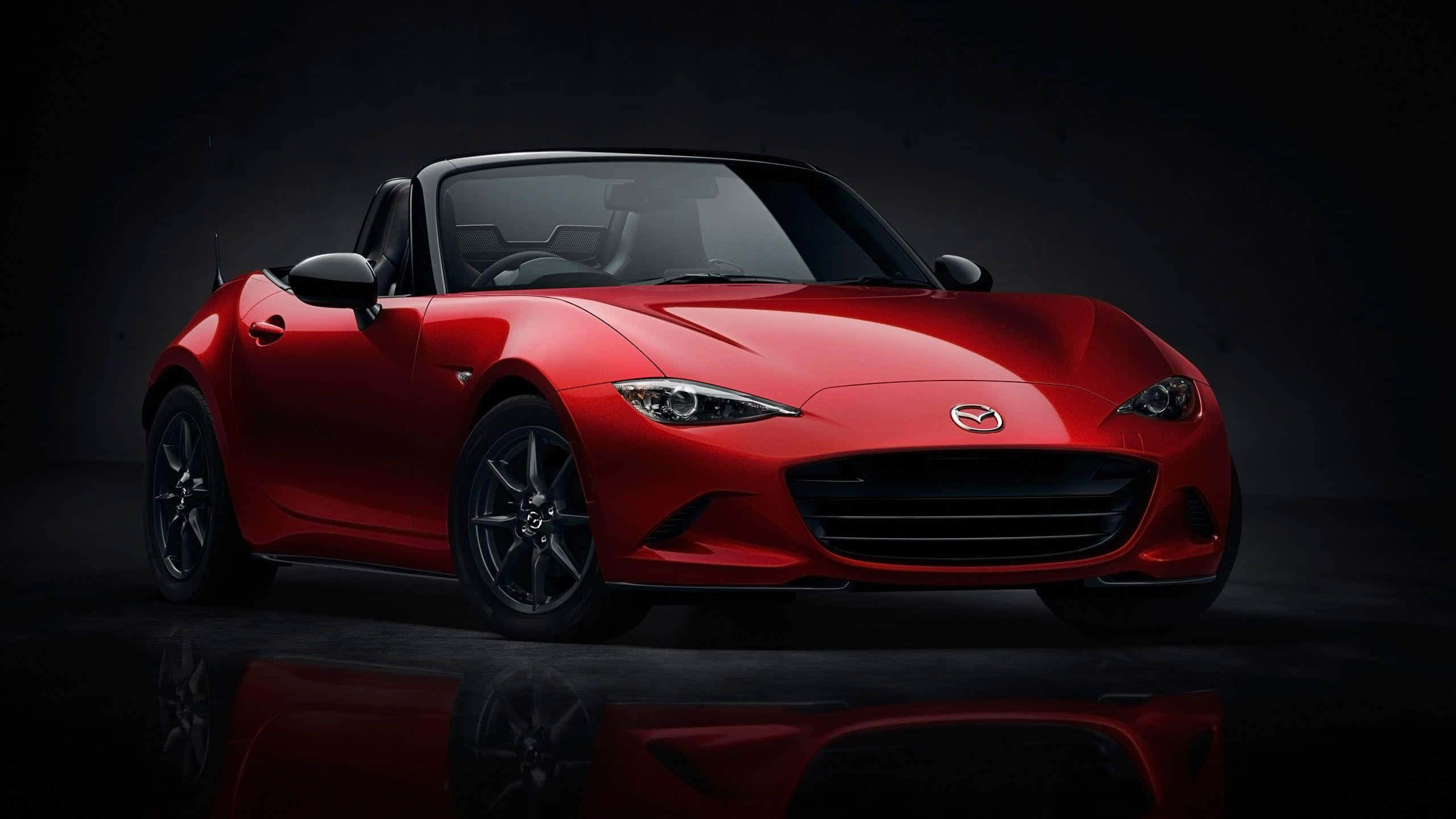 Mazda MX 5 Miata, glossy red, convertible, 2K Desktop Wallpaper