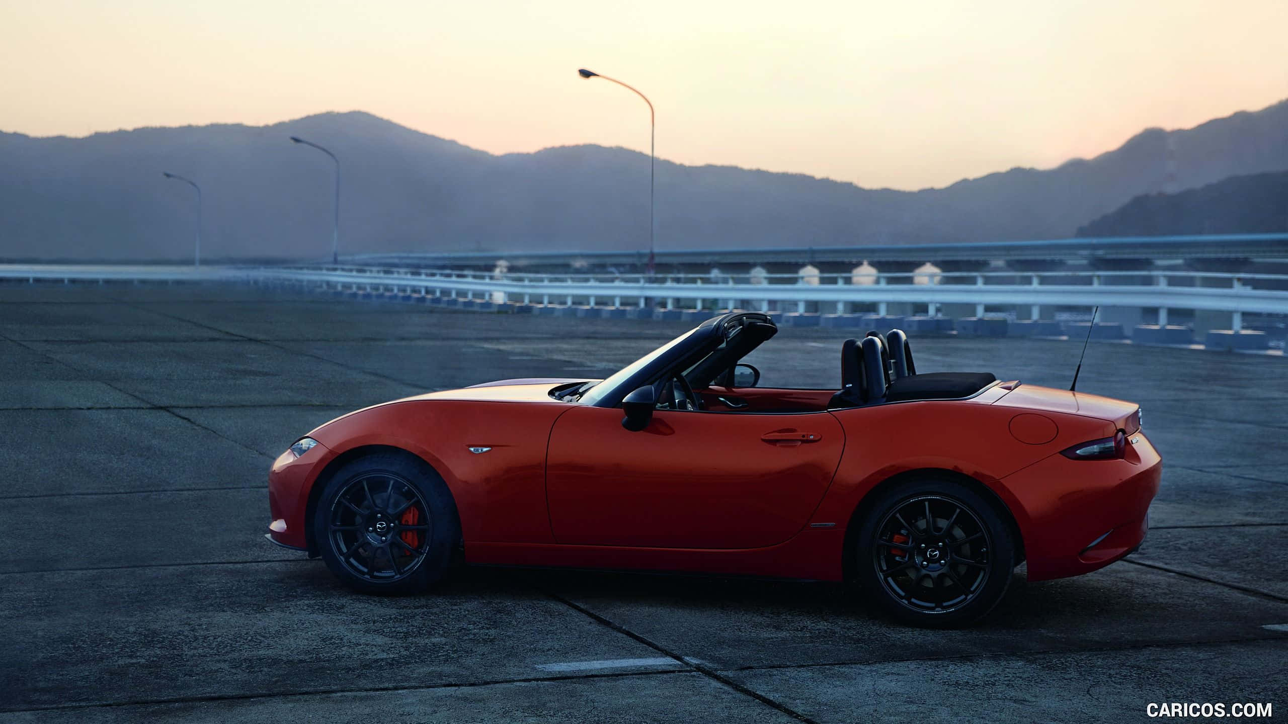 Mazda MX-5 Miata, convertible, vibrant orange, 2K Desktop Wallpaper