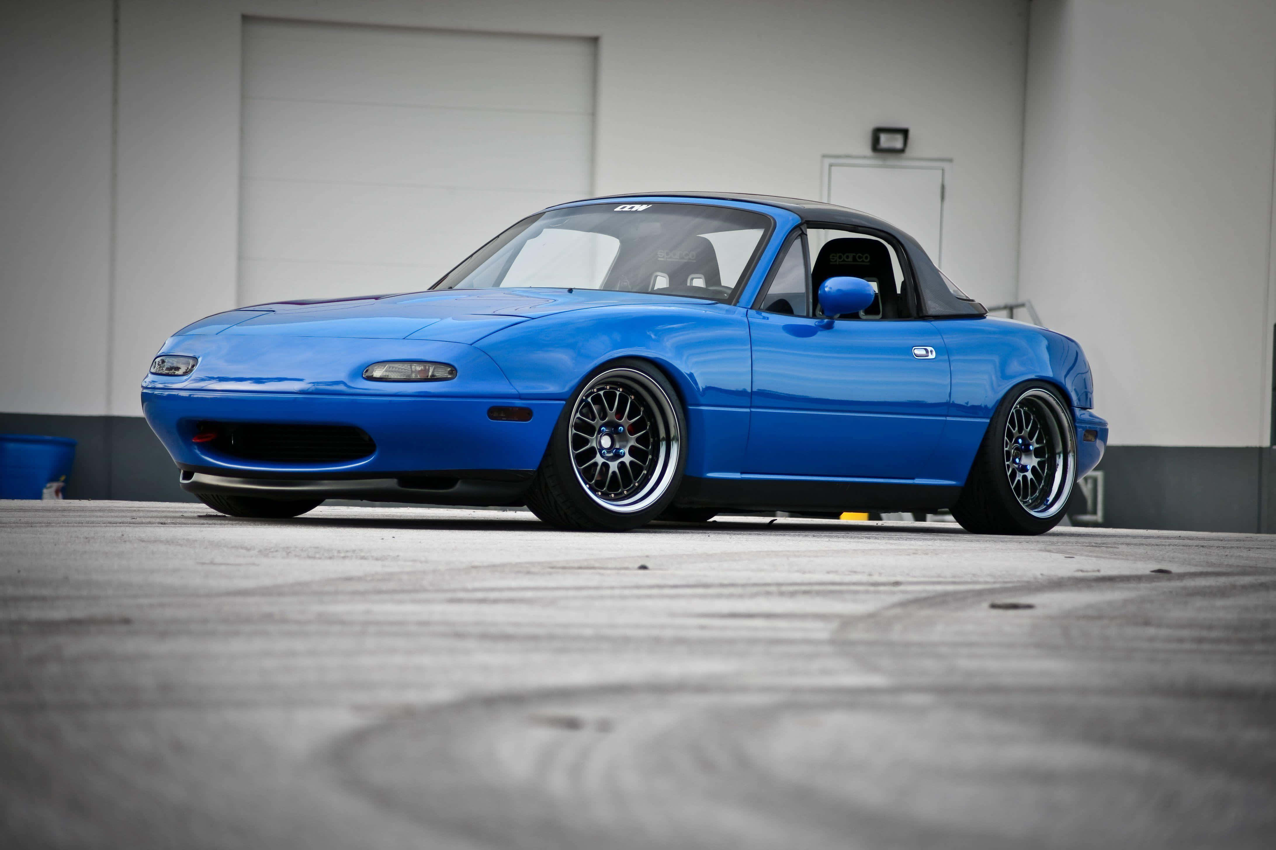 Mazda Miata, convertible, black wheels, 4K Desktop Wallpaper