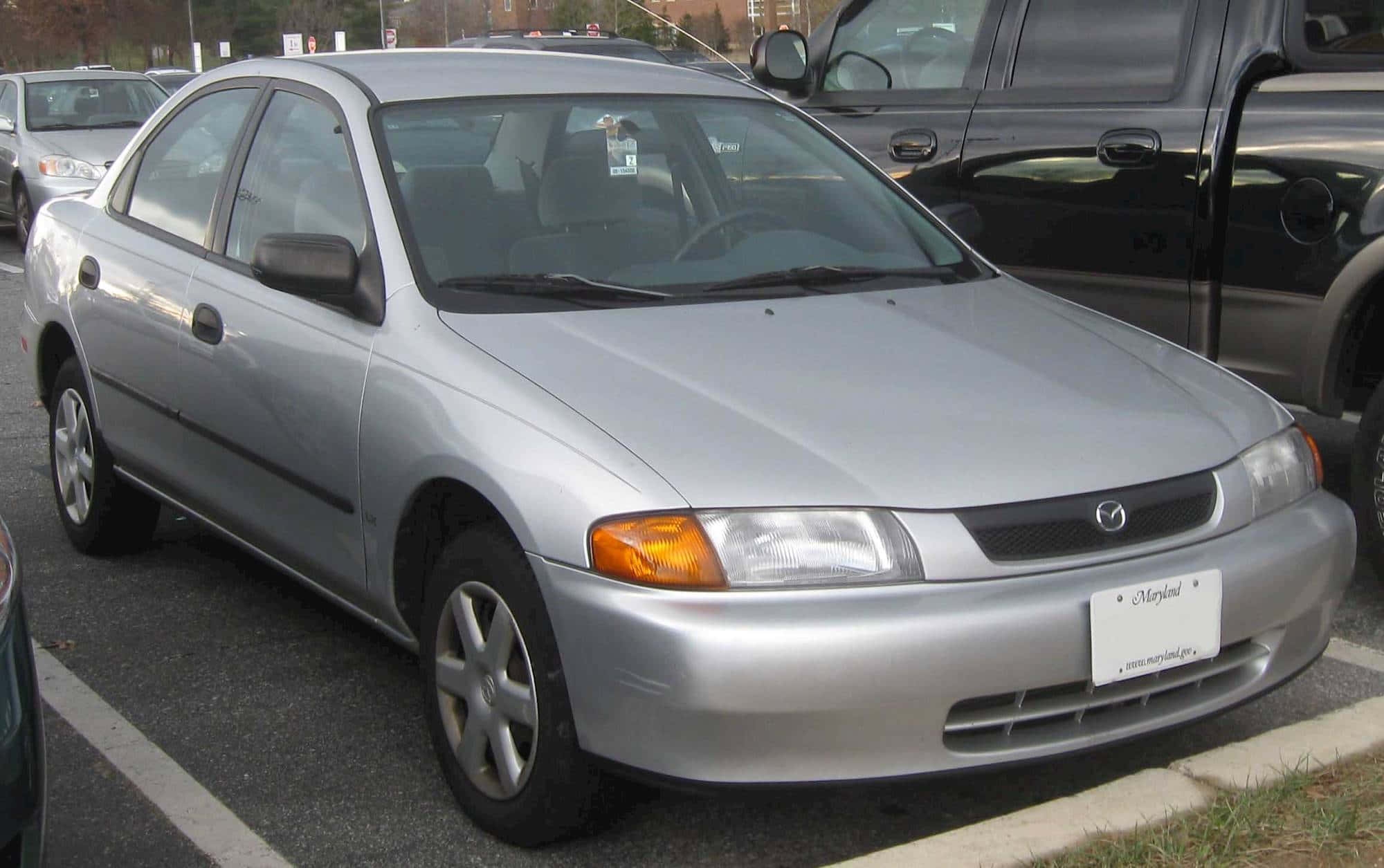 Mazda Protege, 2000, silver, Full HD Desktop Wallpaper