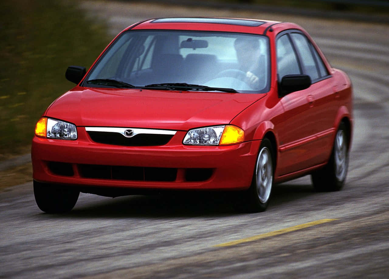 Mazda Protege, red, sedan, HD Desktop Wallpaper