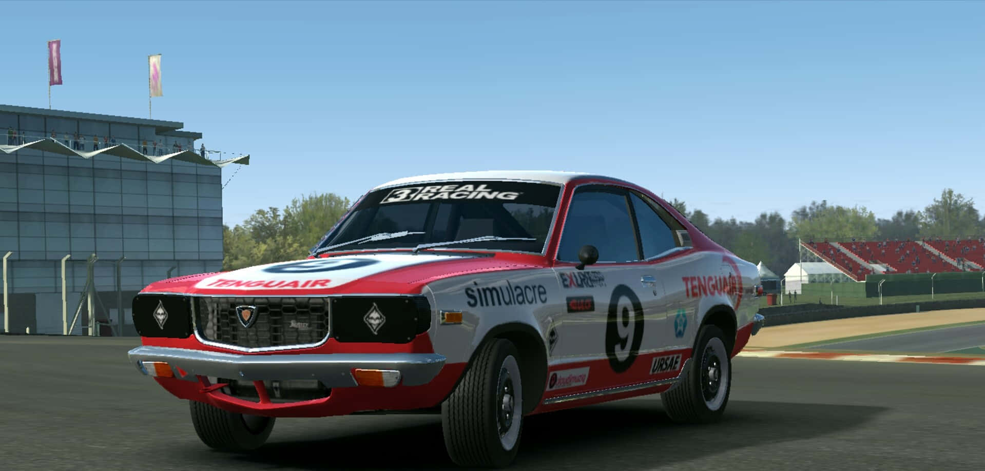 Mazda RX-3, red and white, number nine, HD Desktop Wallpaper
