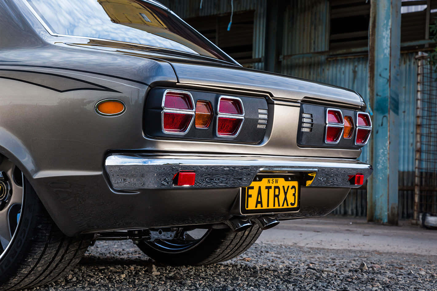Mazda Rx-3, gray, chrome bumper, HD Desktop Wallpaper