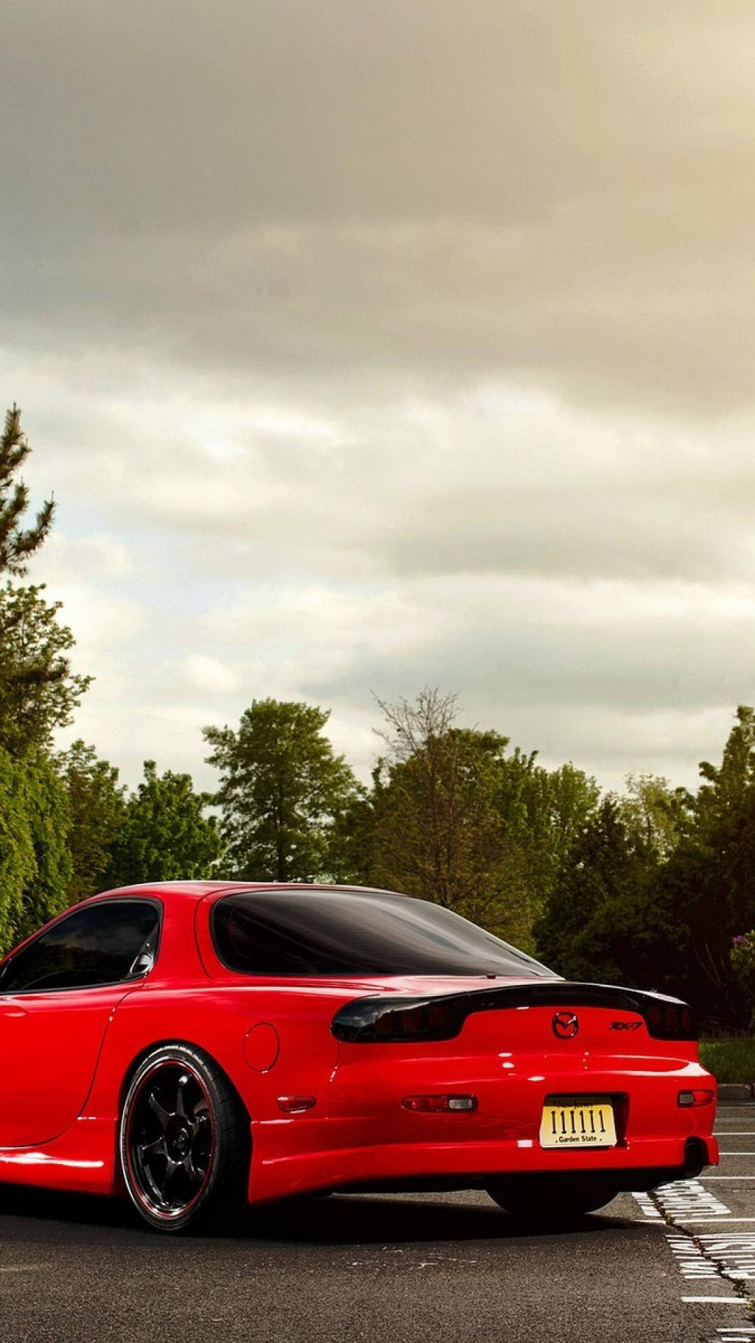 Mazda RX-7, red, sports car, Full HD Phone Wallpaper