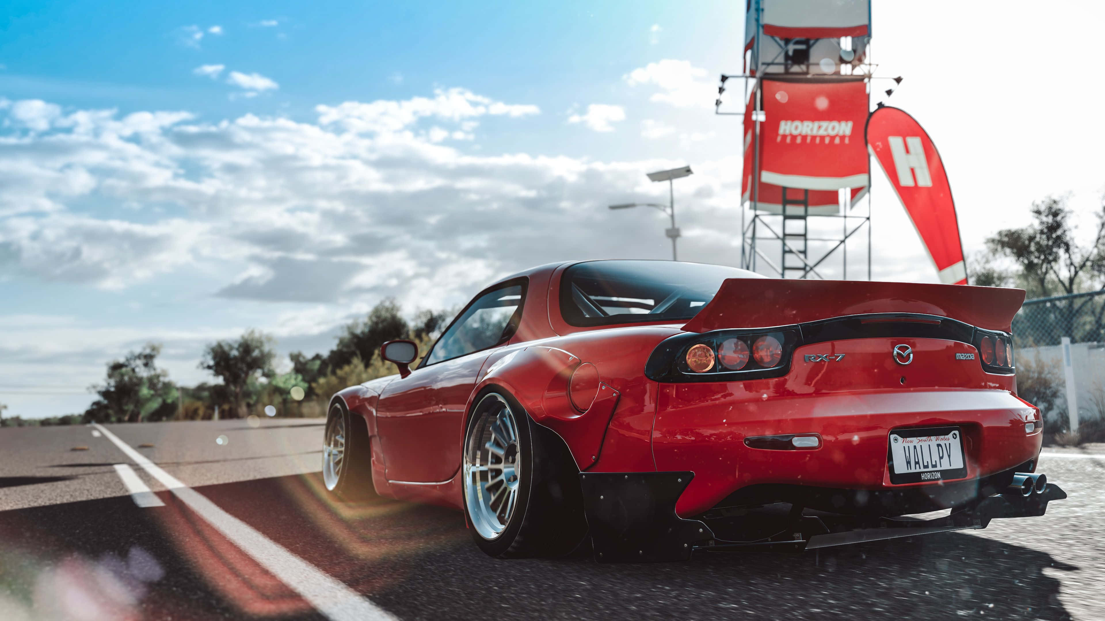 Mazda RX-7, red, racetrack, 4K Desktop Wallpaper