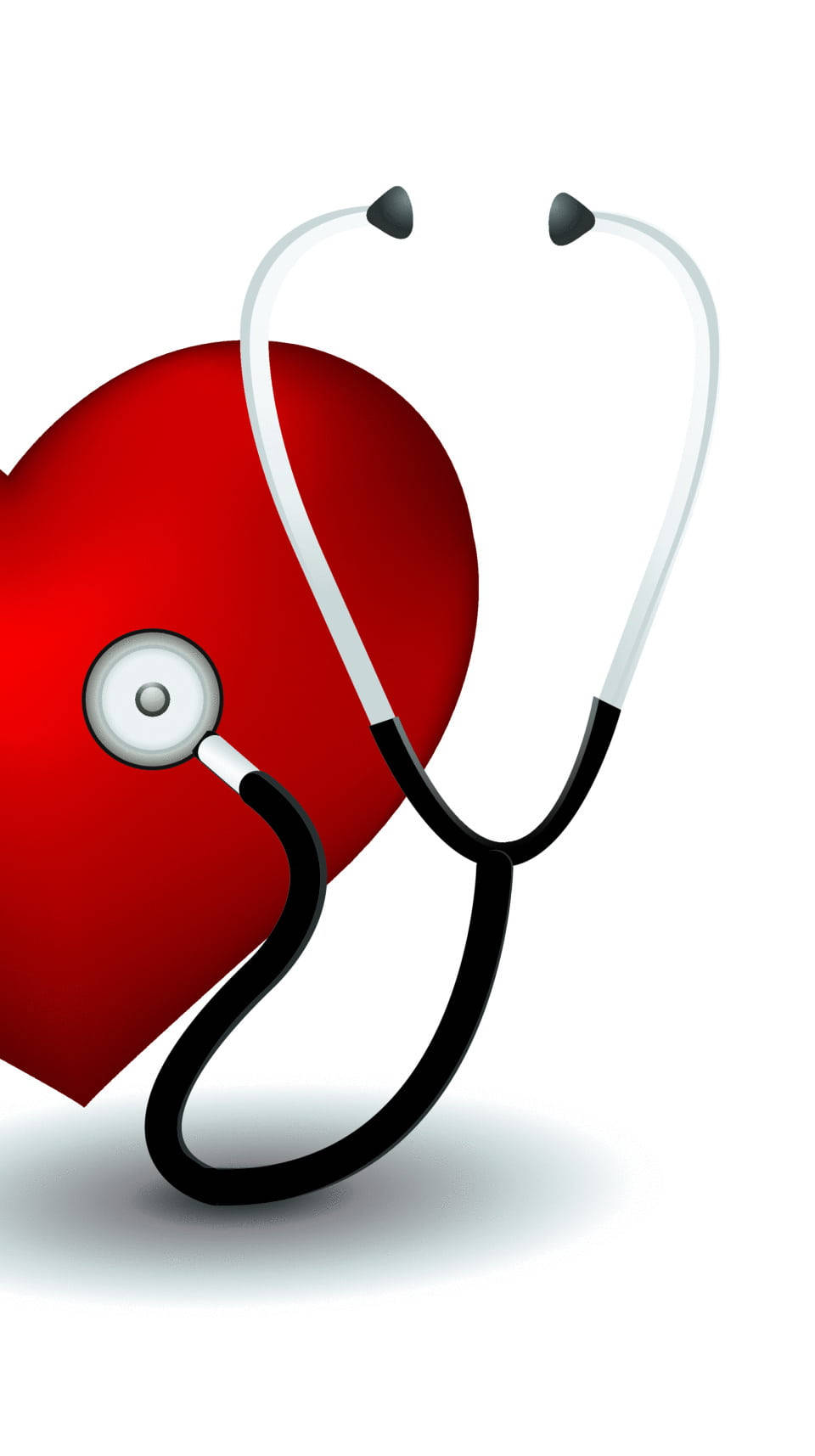 MBBS, glossy red heart, stethoscope, HD Phone Wallpaper