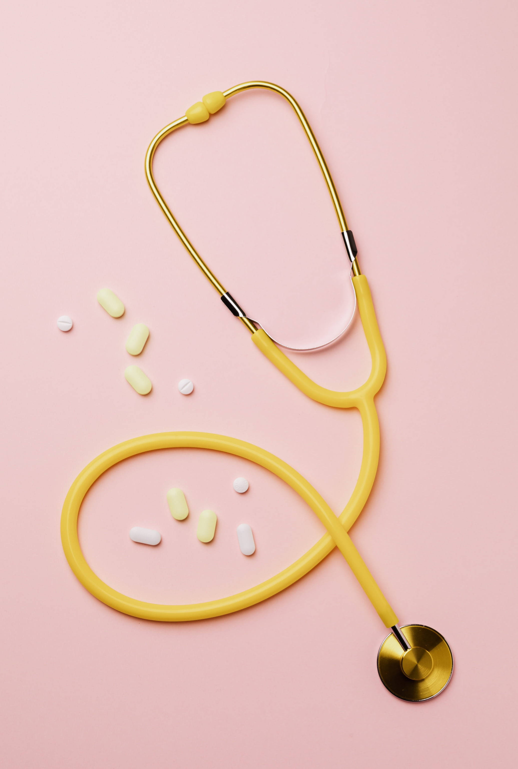 MBBS, yellow stethoscope, medicine books, 2K Phone Wallpaper
