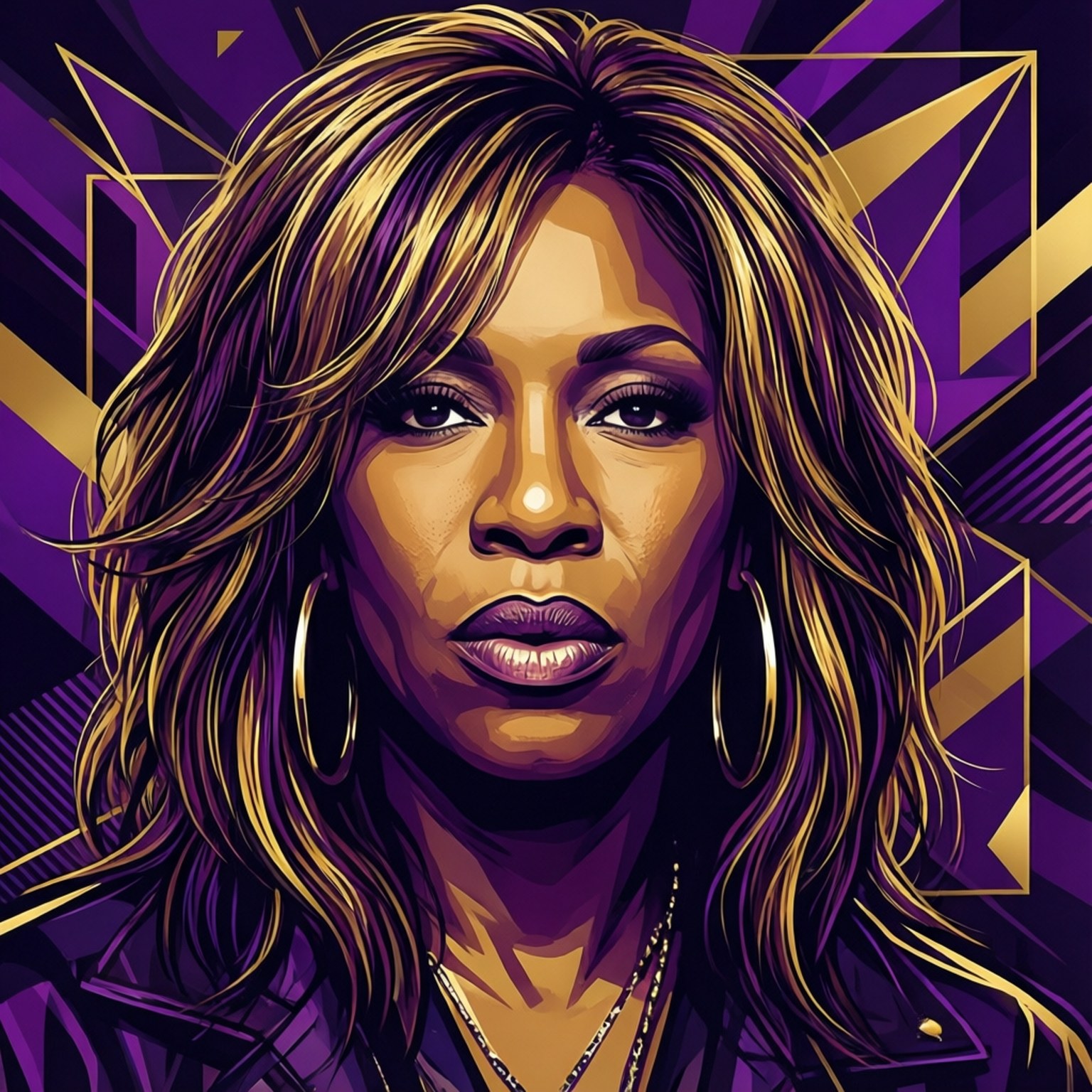 Mc Lyte, vector portrait, geometric shapes, HD Desktop Wallpaper