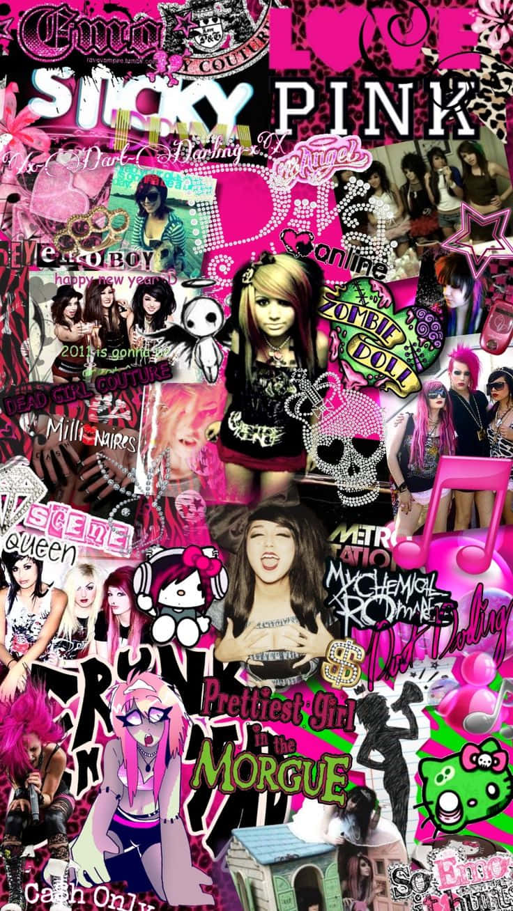 Vibrant Mc Bling Collage, pink, pop culture icons, HD Phone Wallpaper