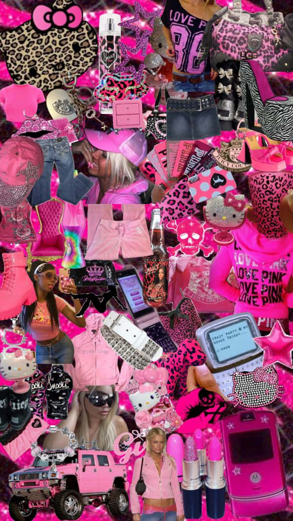 Y2 K, pink, bling, SD Phone Wallpaper
