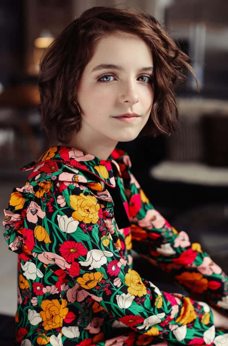 Mckenna Grace, floral dress, vibrant floral blouse, SD Phone Wallpaper