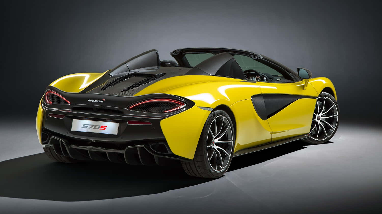 McLaren 570S, vibrant yellow, black accents, HD Desktop Wallpaper