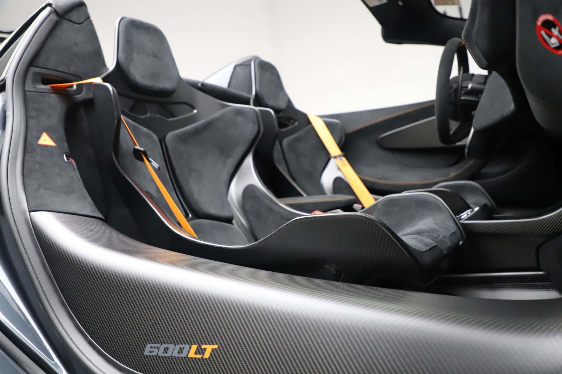 McLaren 600LT Spider, black, carbon fiber accents, Full HD Desktop Wallpaper