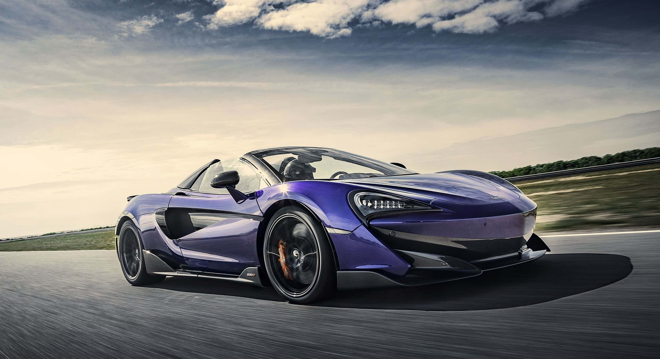 McLaren 600LT, purple, winding road, 2K Desktop Wallpaper