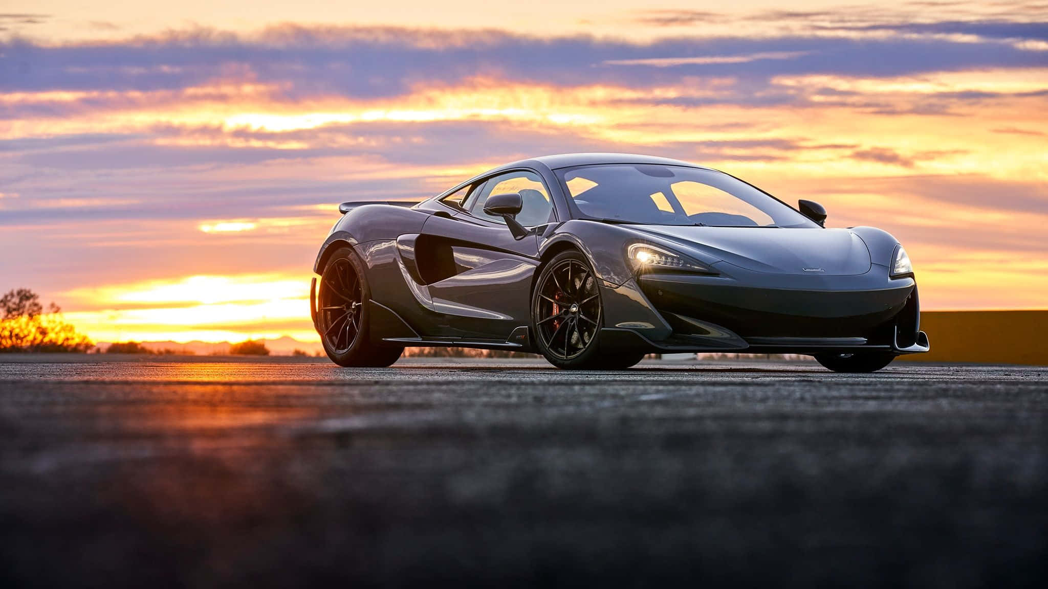 McLaren 600LT, black, sleek, Full HD Desktop Wallpaper