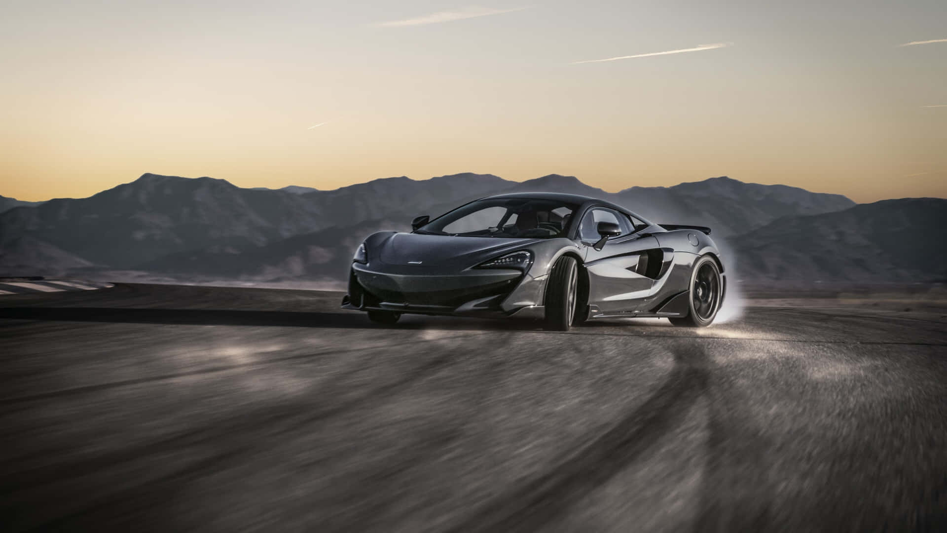 McLaren 600LT, silver, desert road, Full HD Desktop Wallpaper