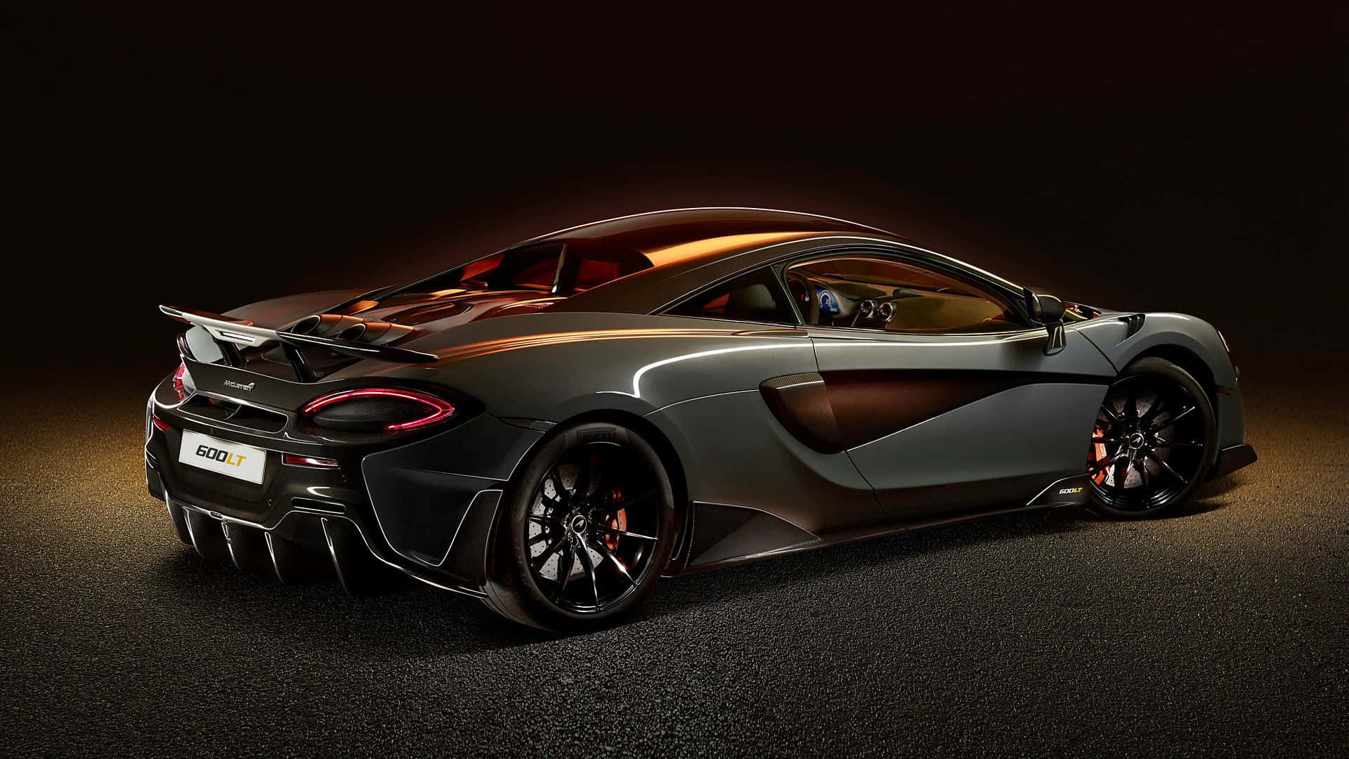 McLaren 600LT, matte gray, dramatic studio lighting, Full HD Desktop Wallpaper