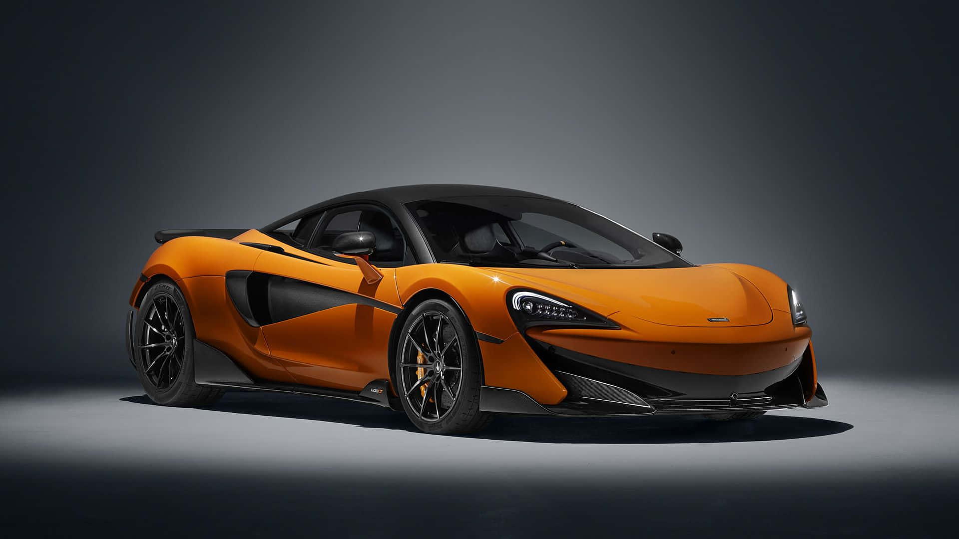 McLaren 600LT, orange, black accents, Full HD Desktop Wallpaper