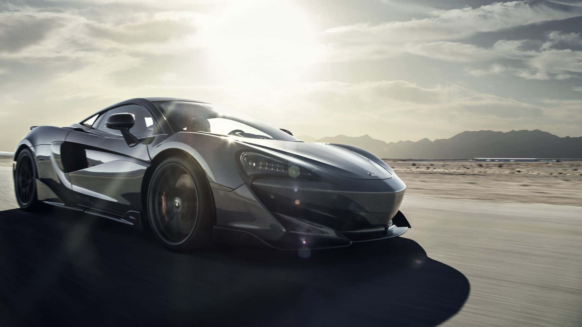 McLaren 600LT, silver, desert road, Full HD Desktop Wallpaper