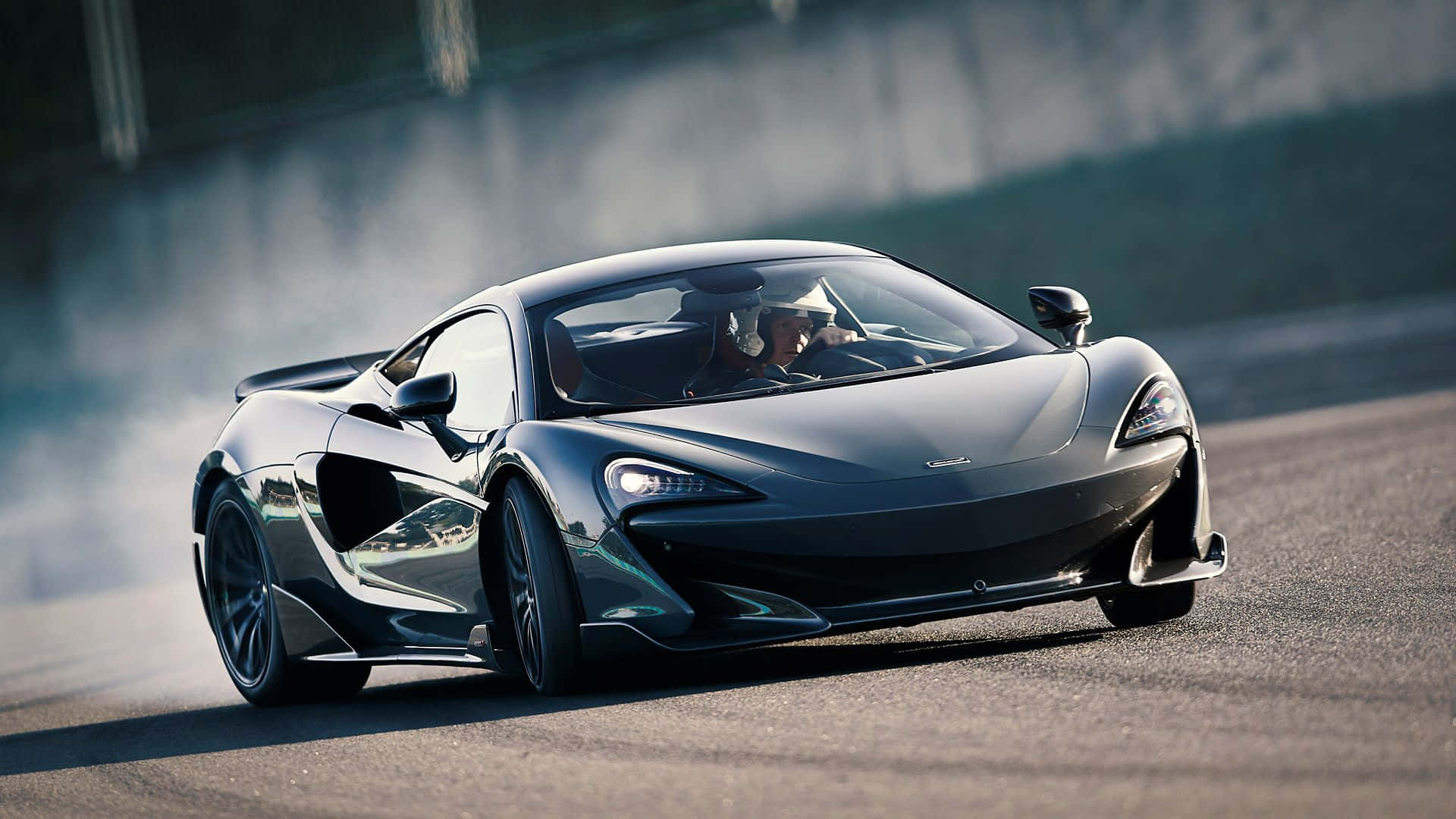 McLaren 600LT, racetrack, black, Full HD Desktop Wallpaper