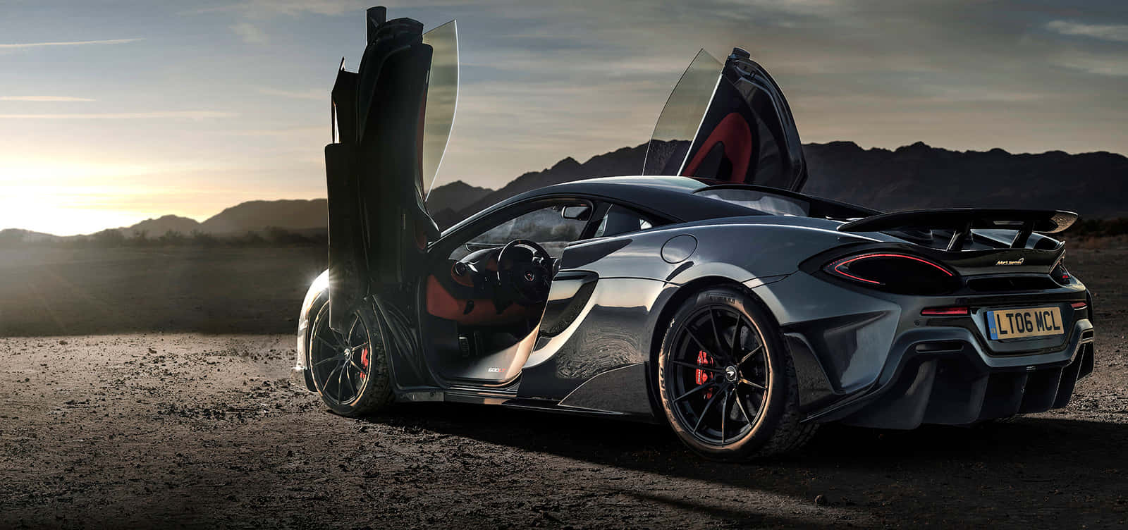McLaren 600LT, silver, gull-wing doors, HD Desktop Wallpaper