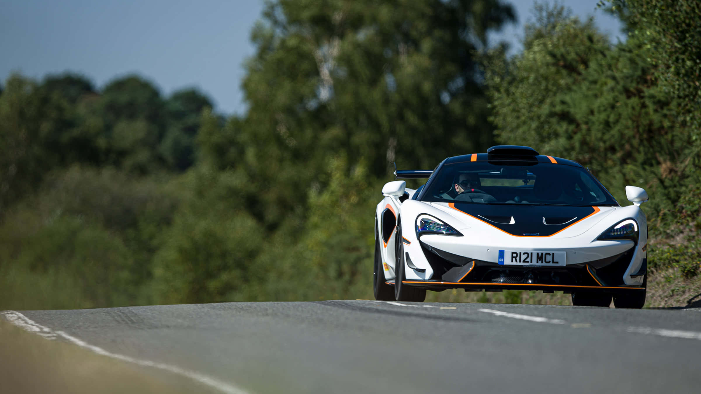 McLaren 620R, white, orange, Full HD Desktop Wallpaper