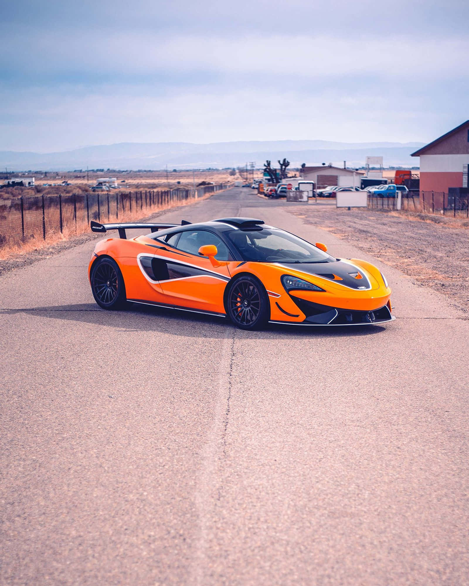 McLaren 620R, vibrant orange, black accents, Full HD Phone Wallpaper
