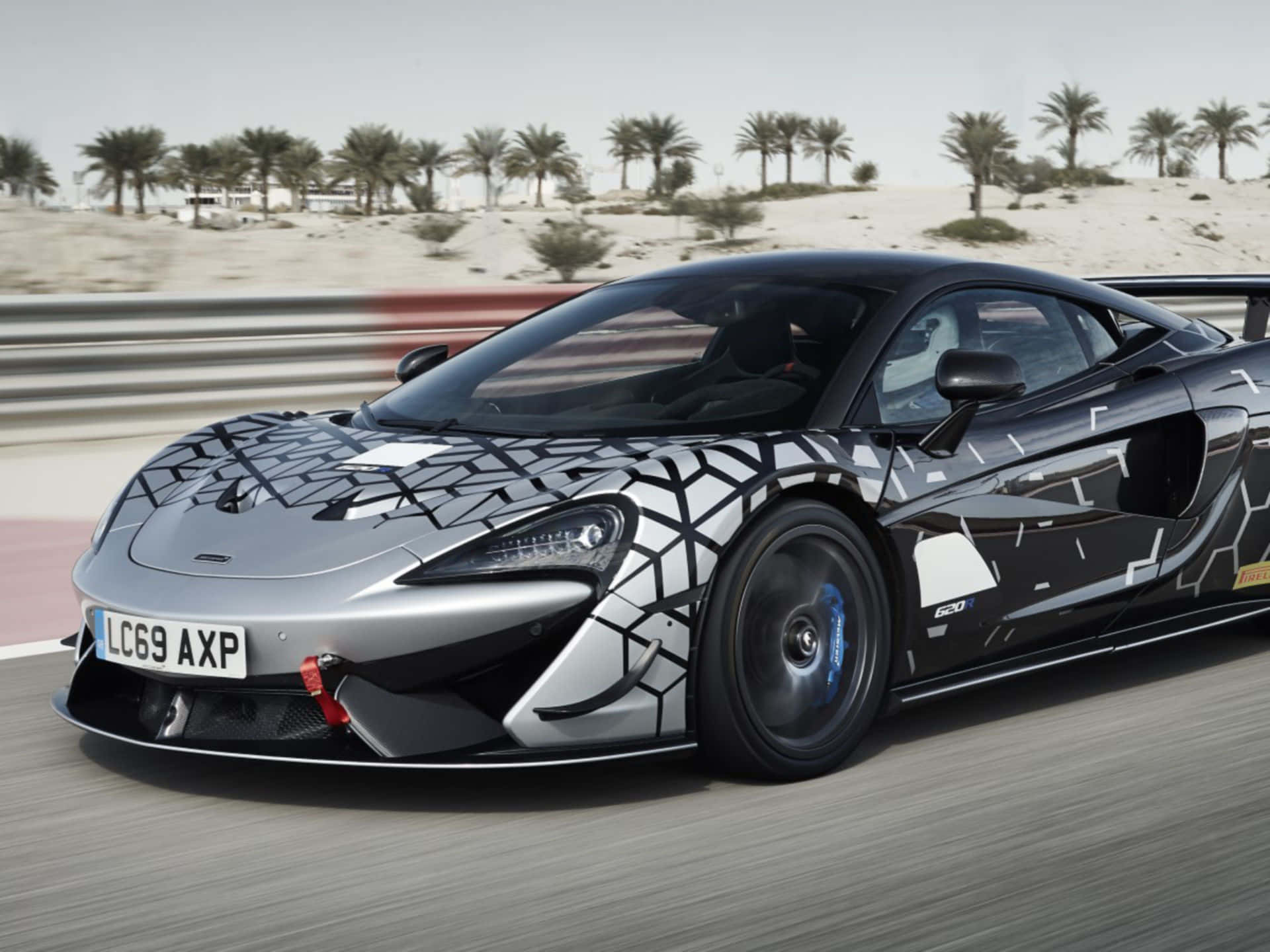 McLaren 620R, silver, black geometric decals, Full HD Desktop Wallpaper