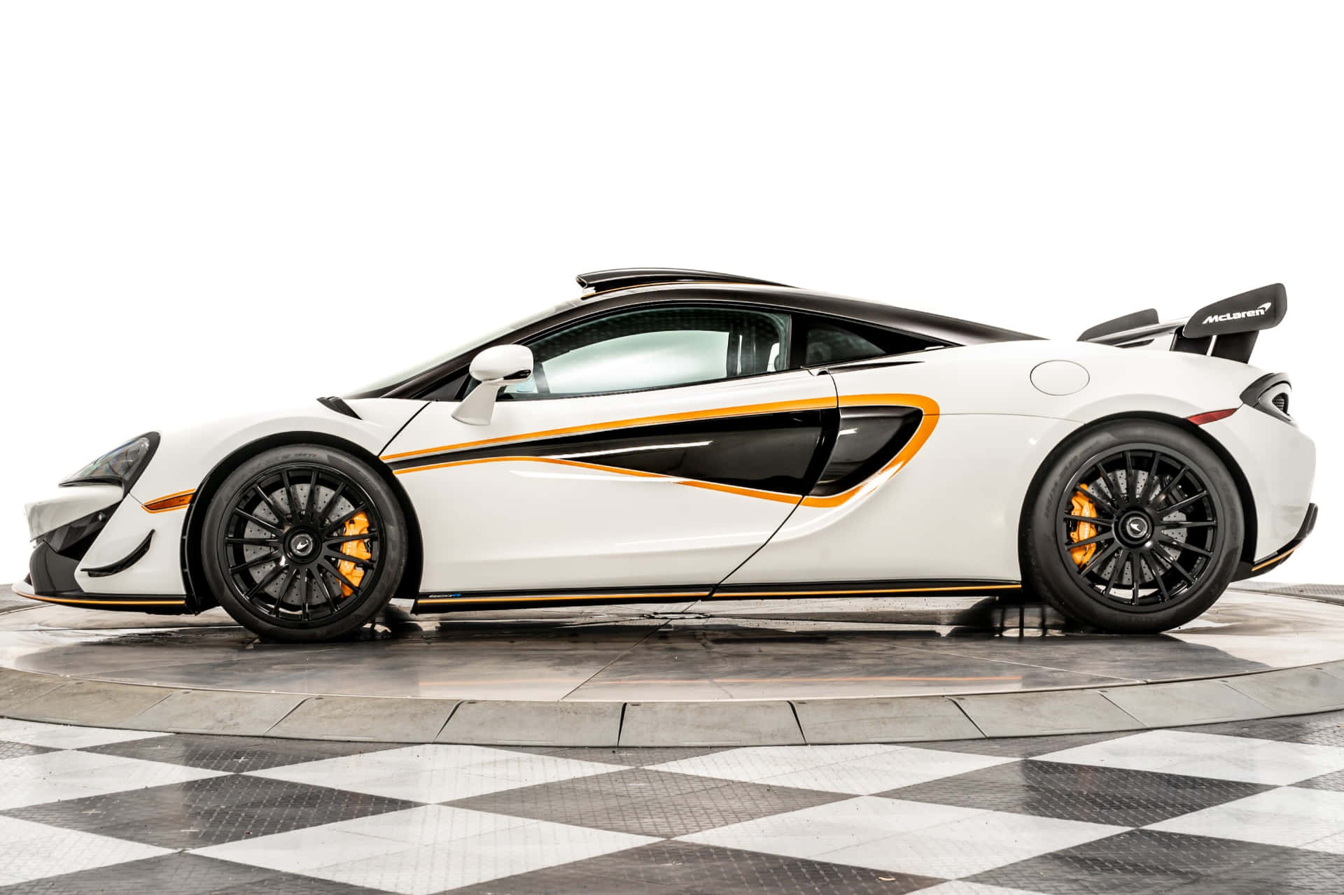 McLaren 620R, white, black and orange accents, Full HD Desktop Wallpaper