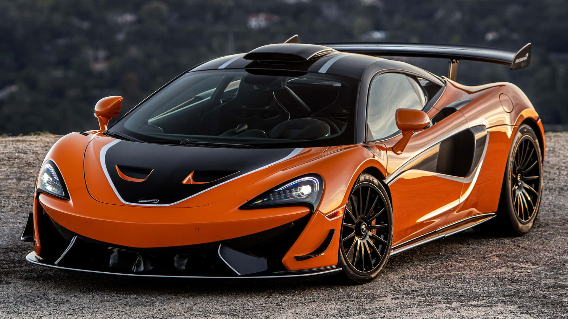 McLaren 620R, orange, black, Full HD Desktop Wallpaper