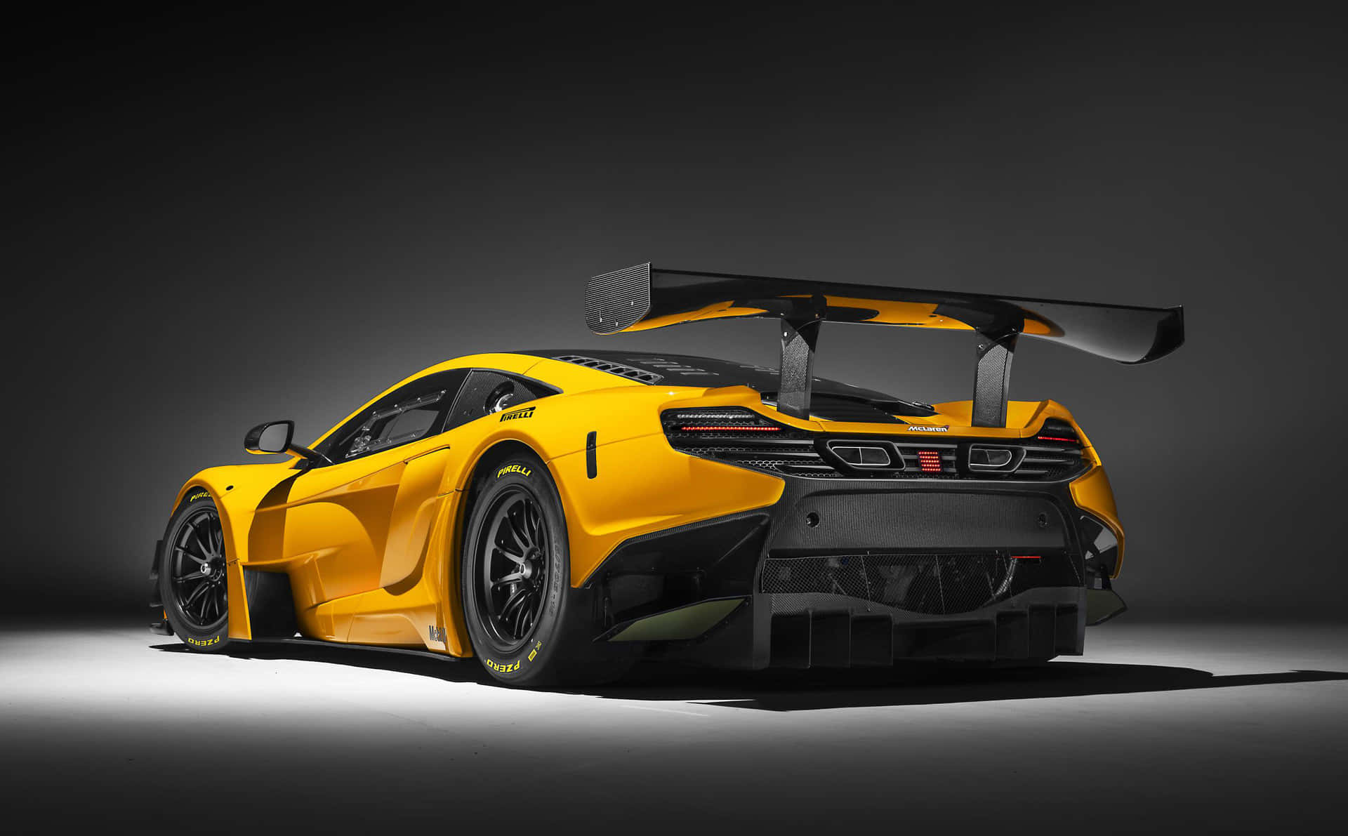 McLaren 650S, vibrant yellow, large black rear wing, Full HD Desktop Wallpaper
