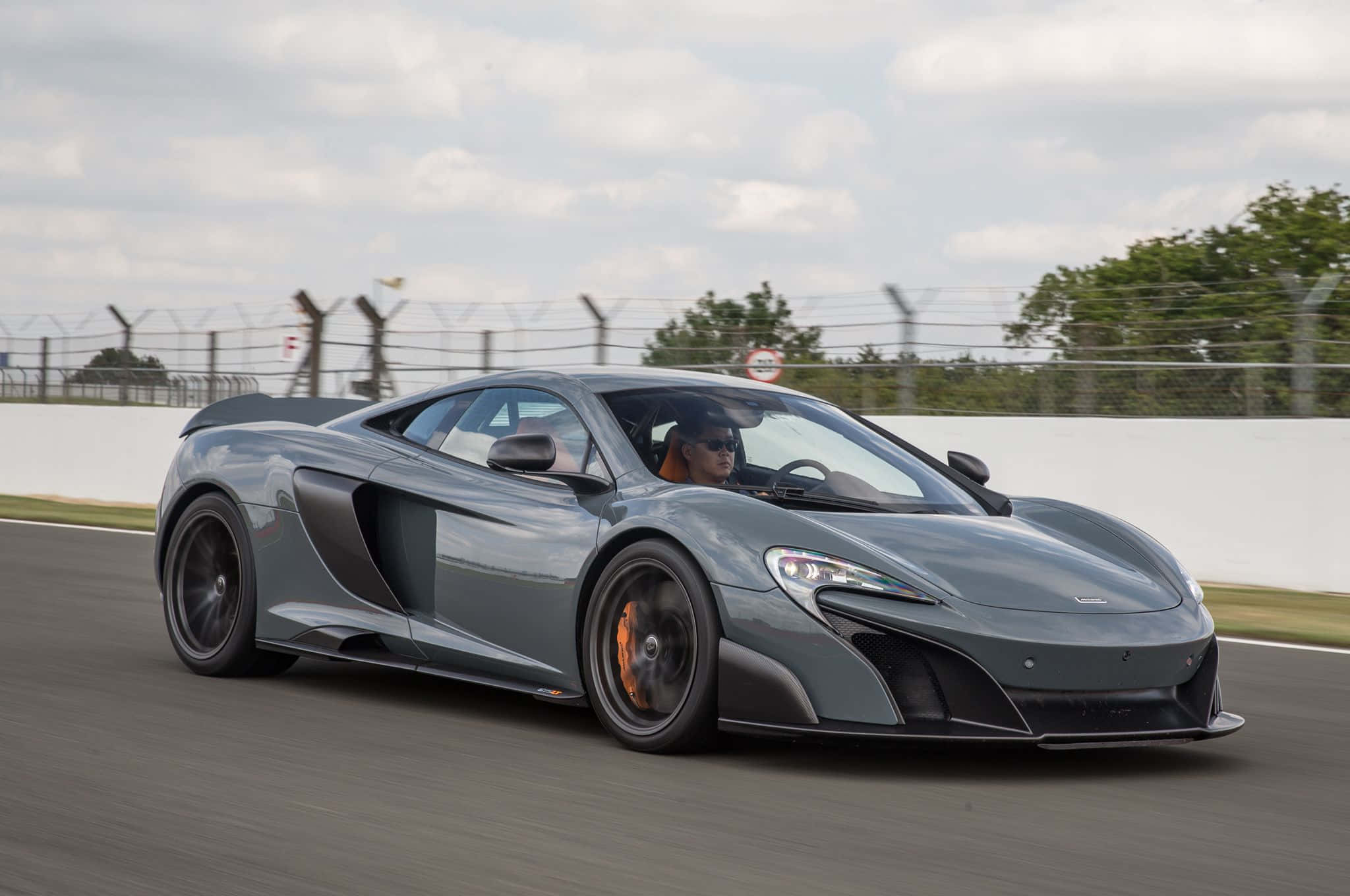 McLaren 675lt, sleek gray, racetrack, Full HD Desktop Wallpaper