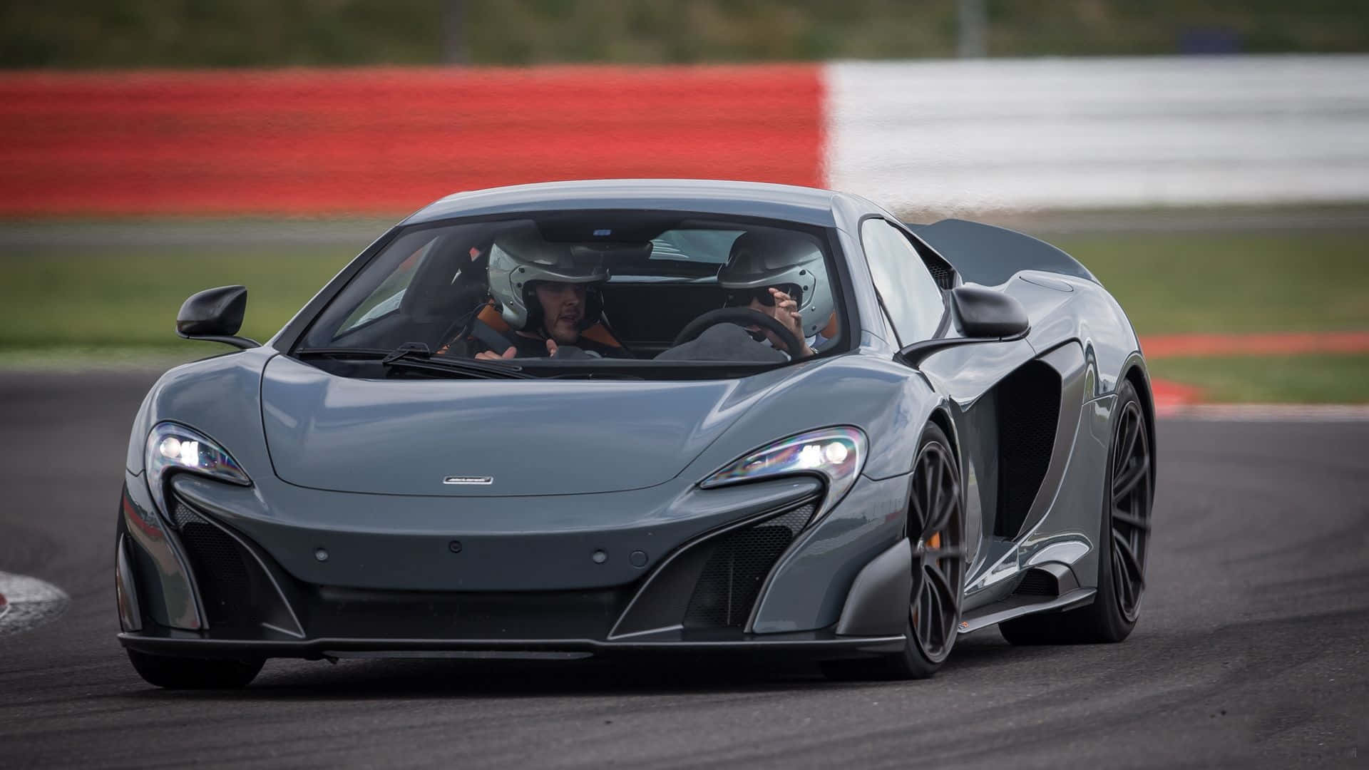 McLaren 675lt, sleek gray, racetrack, Full HD Desktop Wallpaper