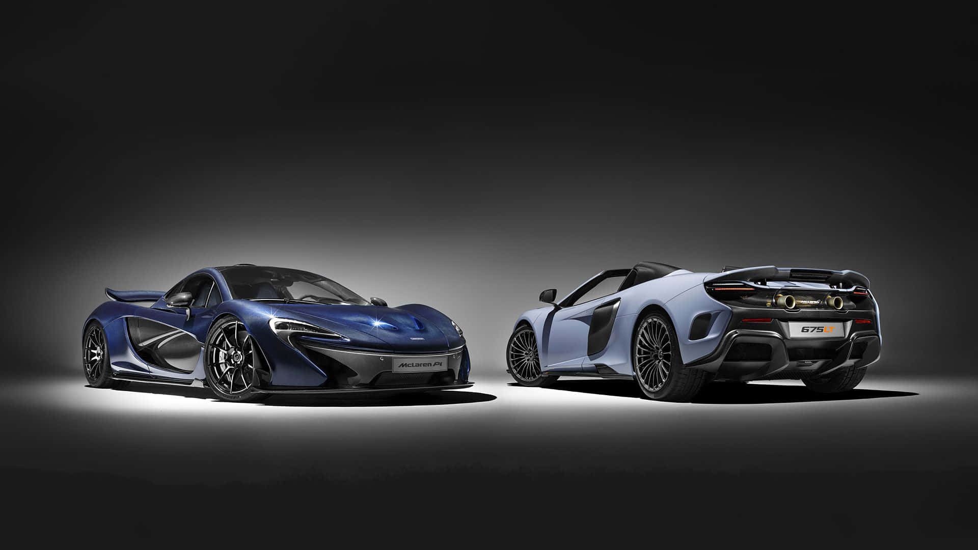 McLaren 675LT, blue coupe, light blue convertible, Full HD Desktop Wallpaper