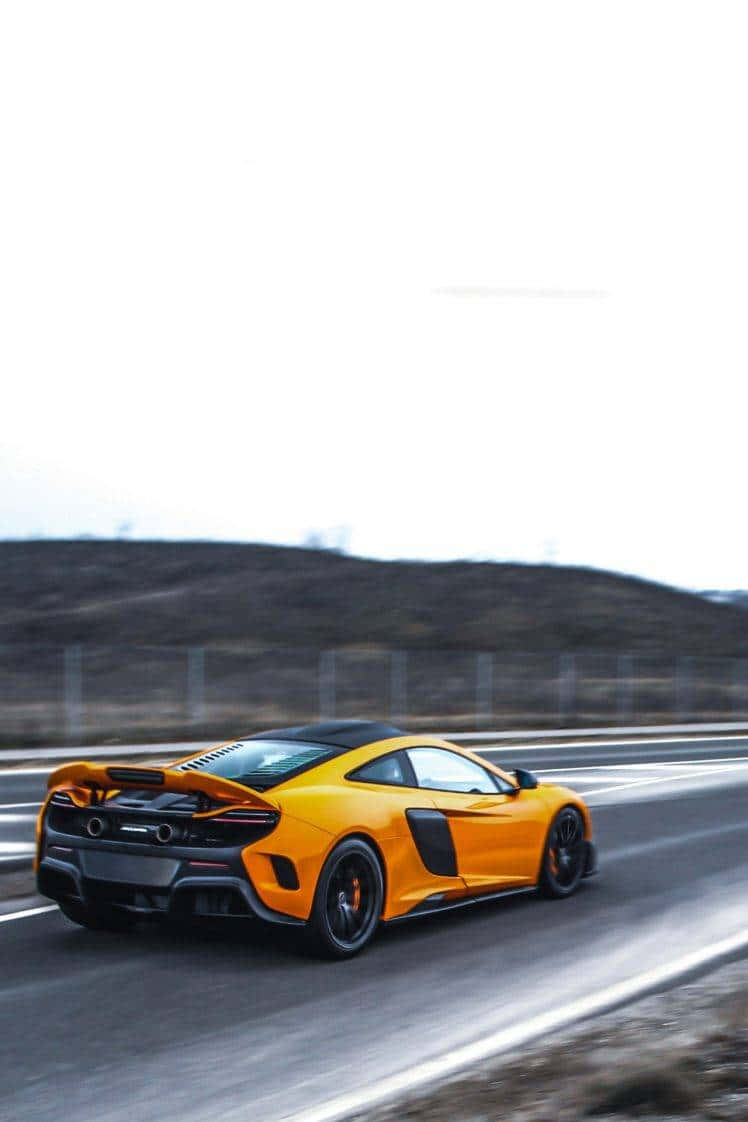 McLaren 675LT, vibrant orange, winding road, SD Phone Wallpaper