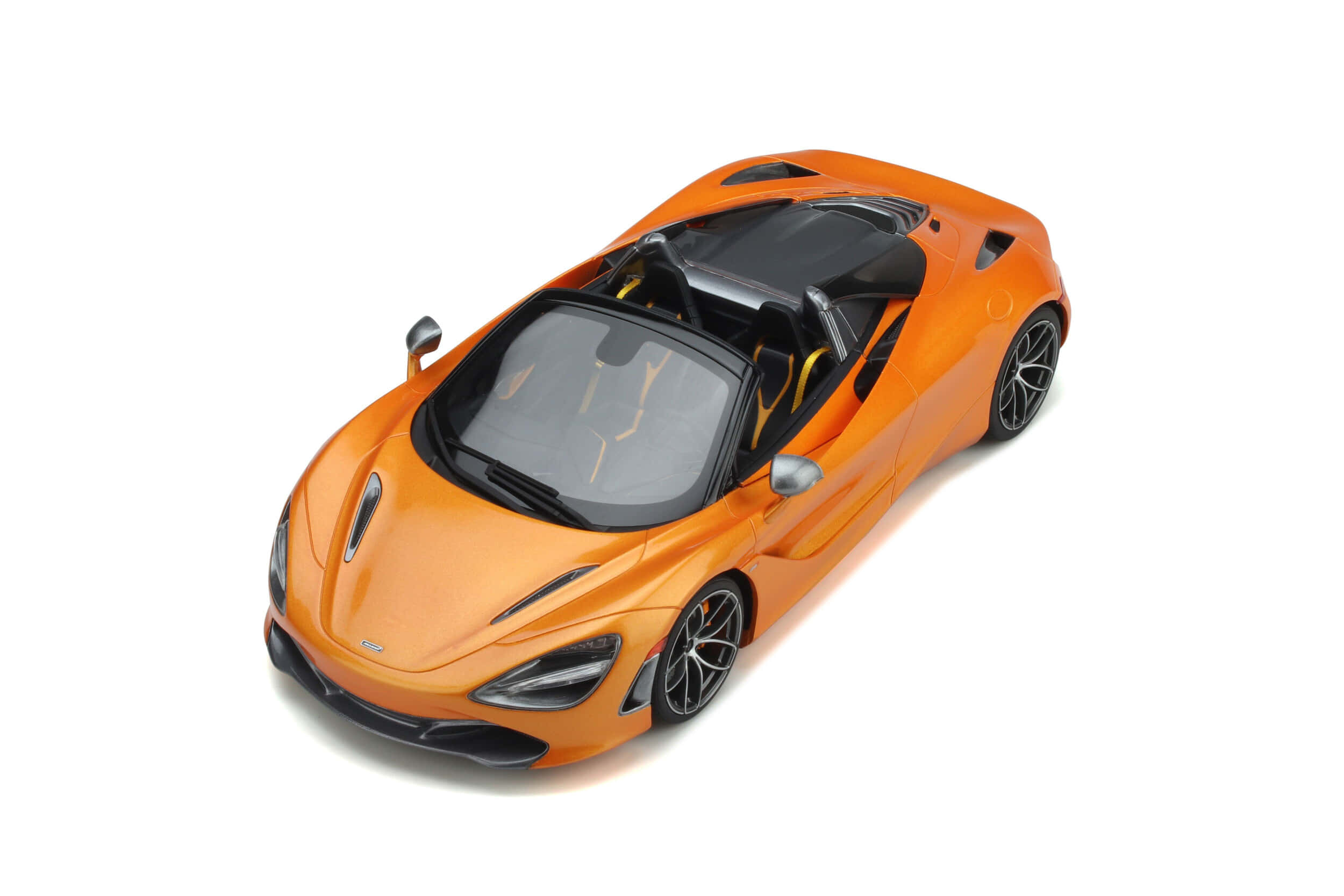 McLaren 720S Spider, vibrant orange, black accents, Full HD Desktop Wallpaper