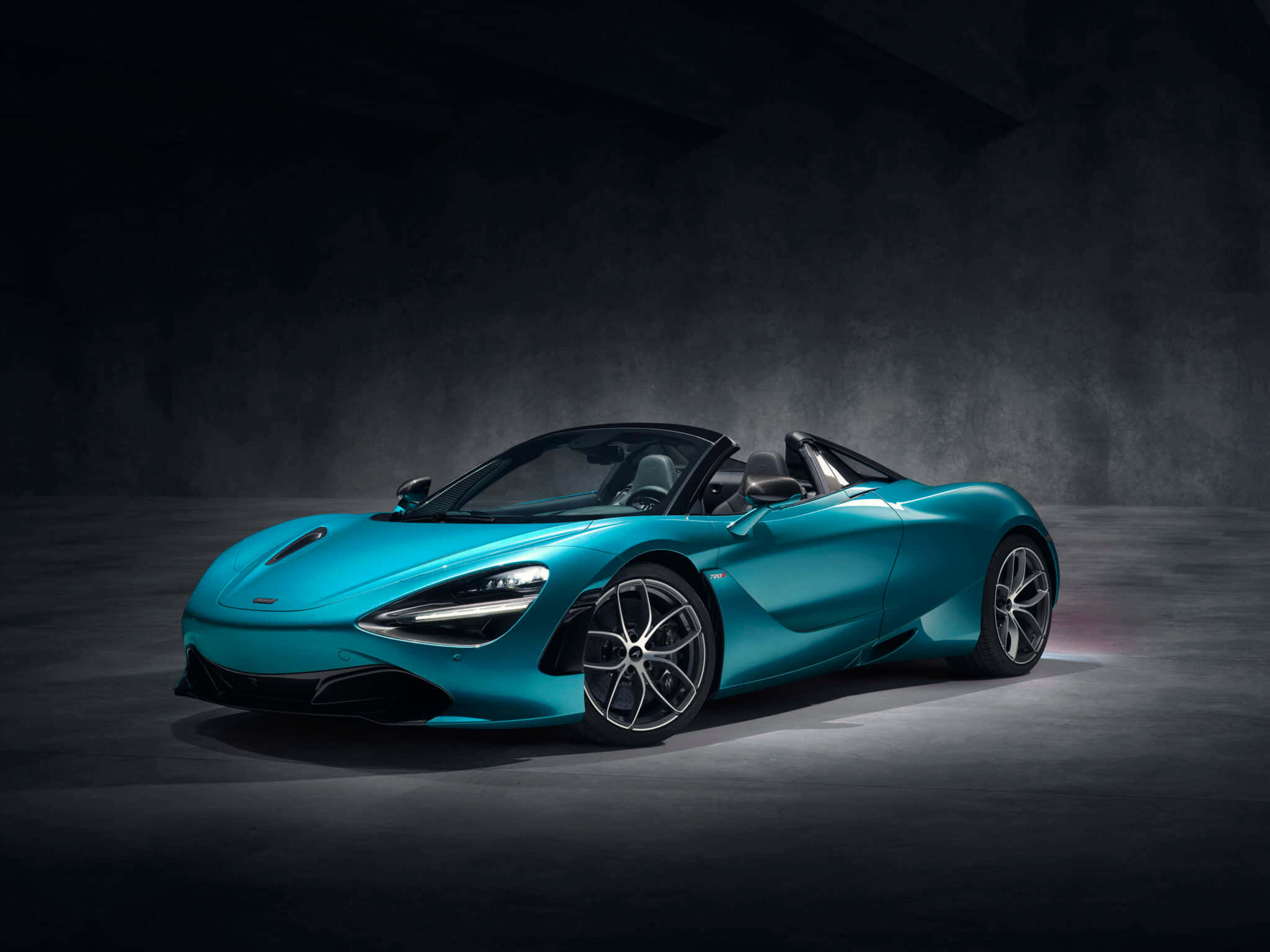 McLaren 720S Spider, turquoise, dramatic studio lighting, Full HD Desktop Wallpaper