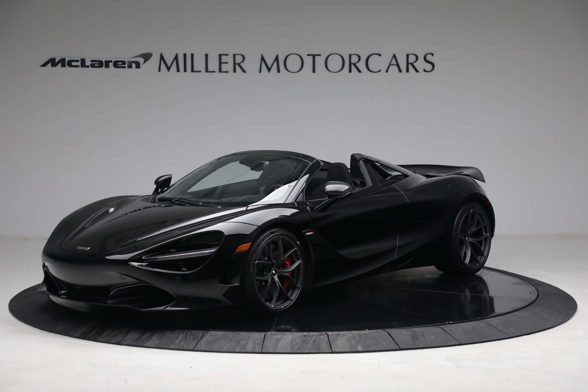 McLaren 720S Spider, sleek black, convertible sports car, Full HD Desktop Wallpaper