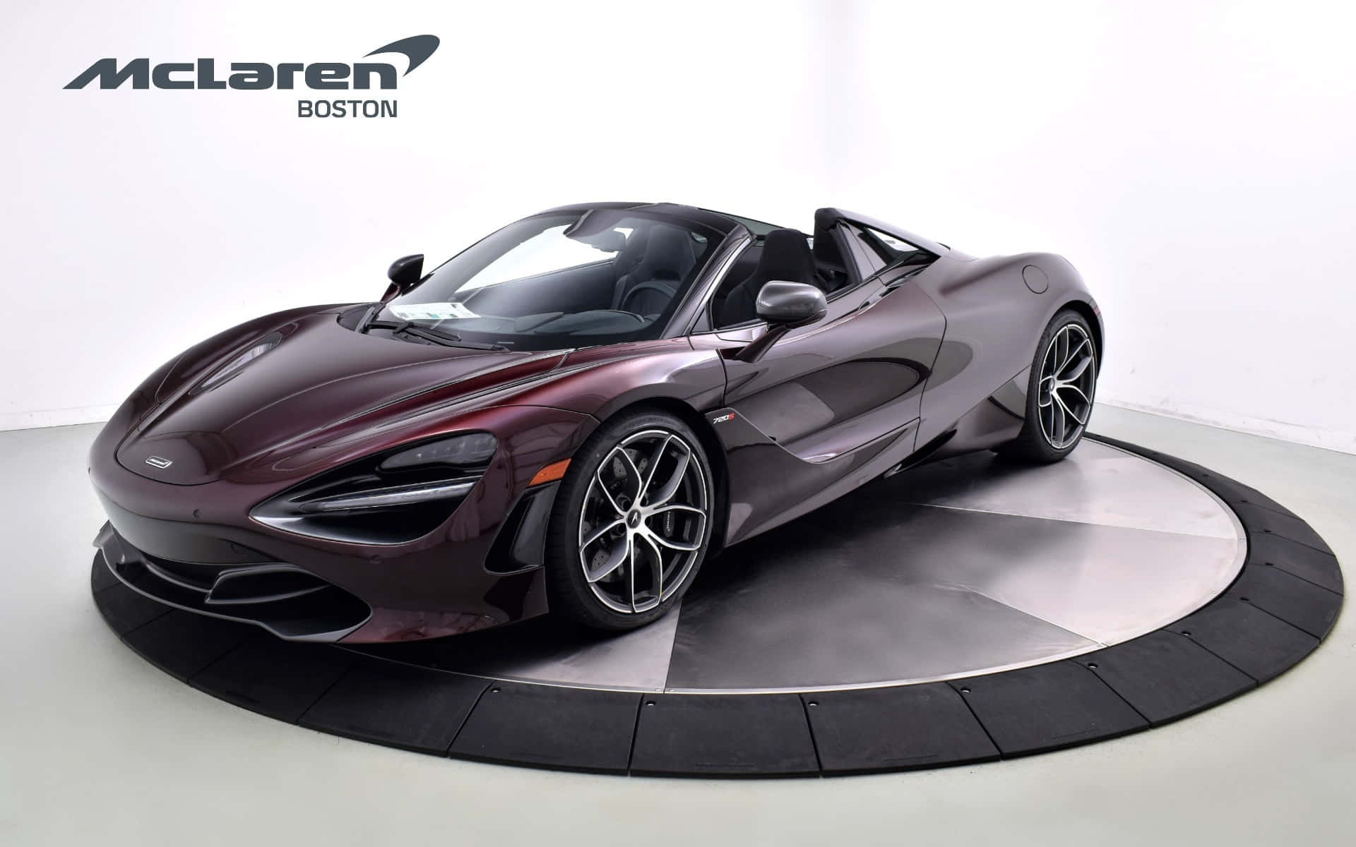 Mclaren 720s Spider, maroon, studio lights, Full HD Desktop Wallpaper