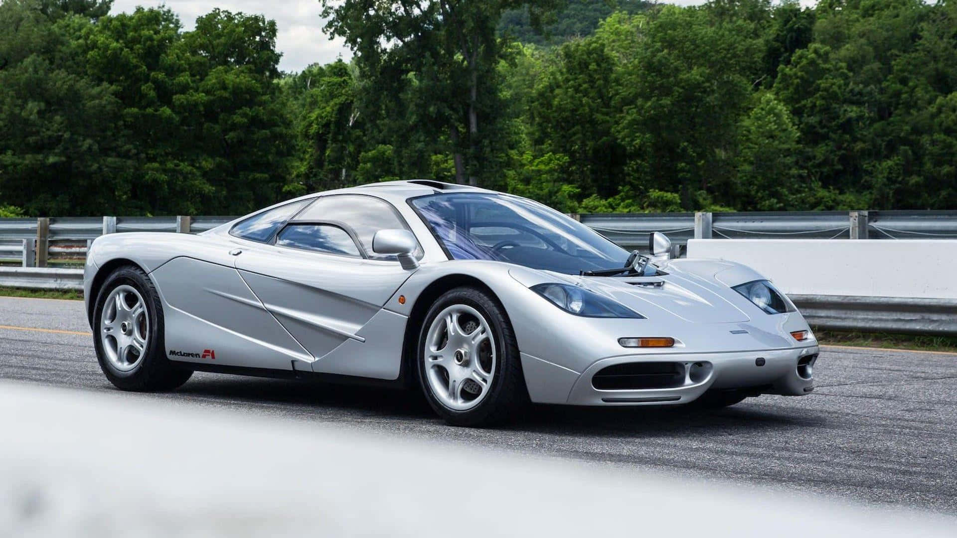 McLaren F1, silver, winding road, Full HD Desktop Wallpaper