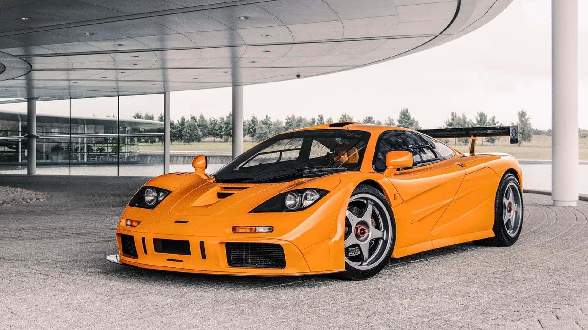 McLaren F1, vibrant orange, daylight, Full HD Desktop Wallpaper