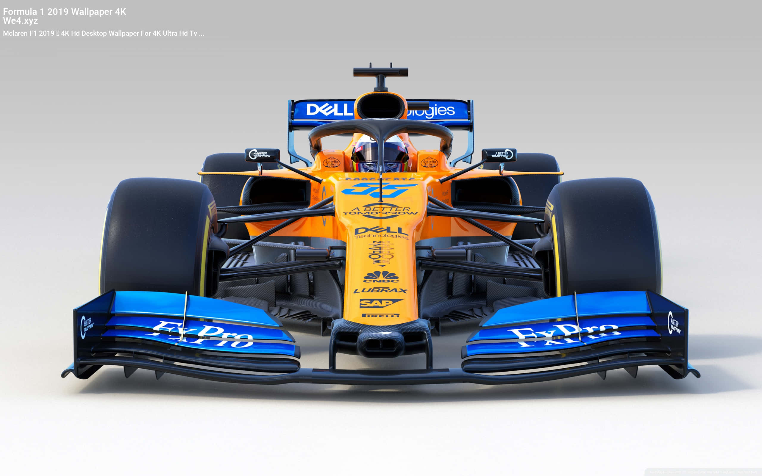 McLaren Formula 1, vibrant orange, blue, 2K Desktop Wallpaper