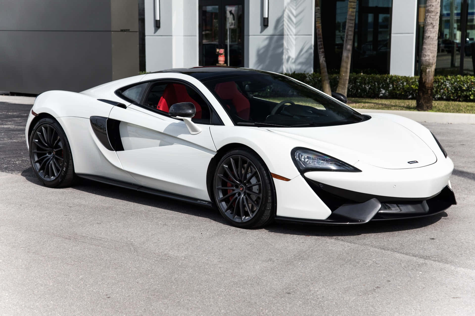 McLaren GT, white, red interior, Full HD Desktop Wallpaper