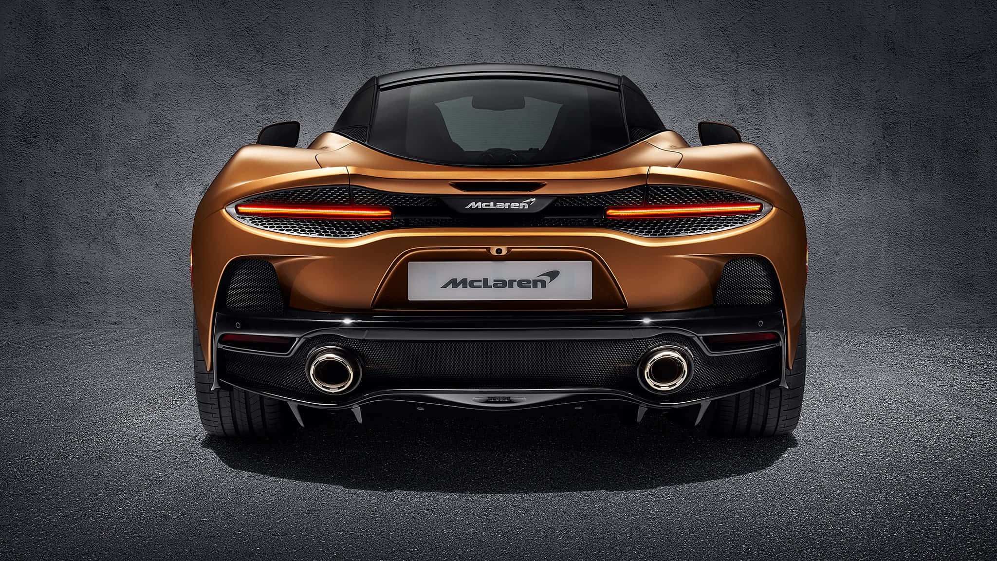 McLaren GT, copper, glowing taillights, Full HD Desktop Wallpaper