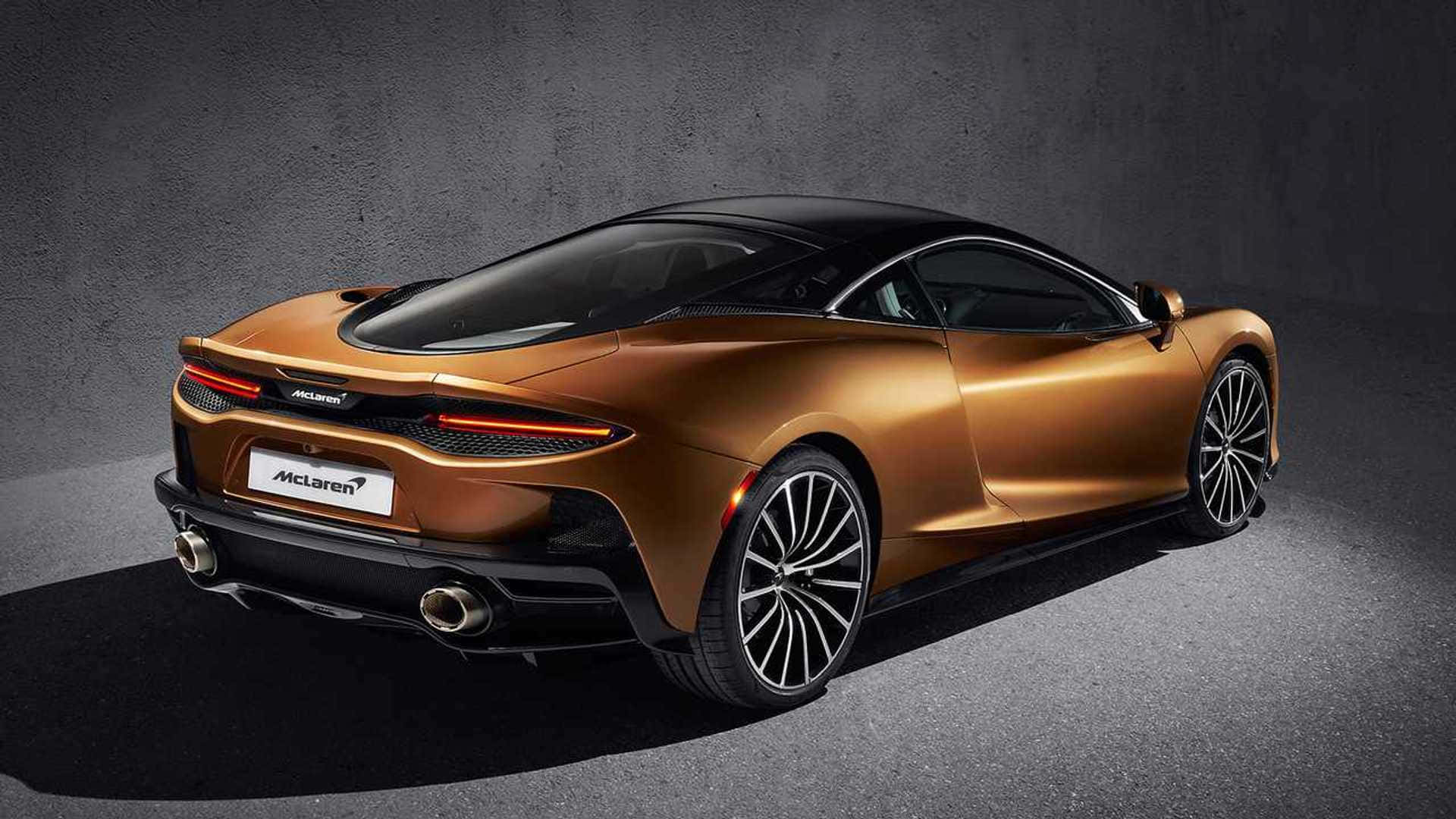 McLaren GT, gold, black accents, Full HD Desktop Wallpaper