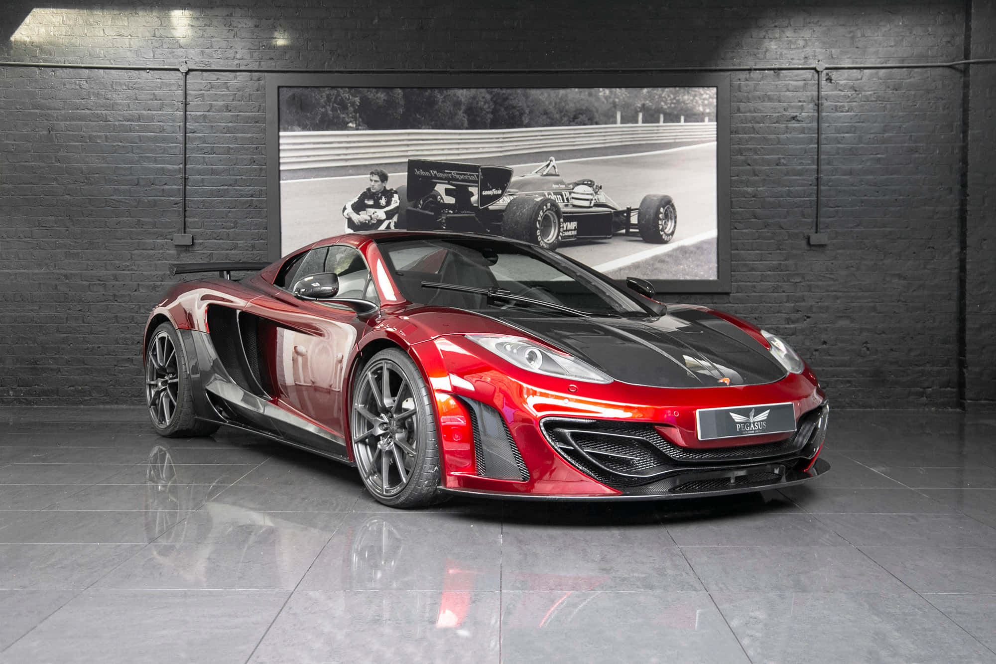 McLaren MP4-12C, glossy red, black accents, Full HD Desktop Wallpaper