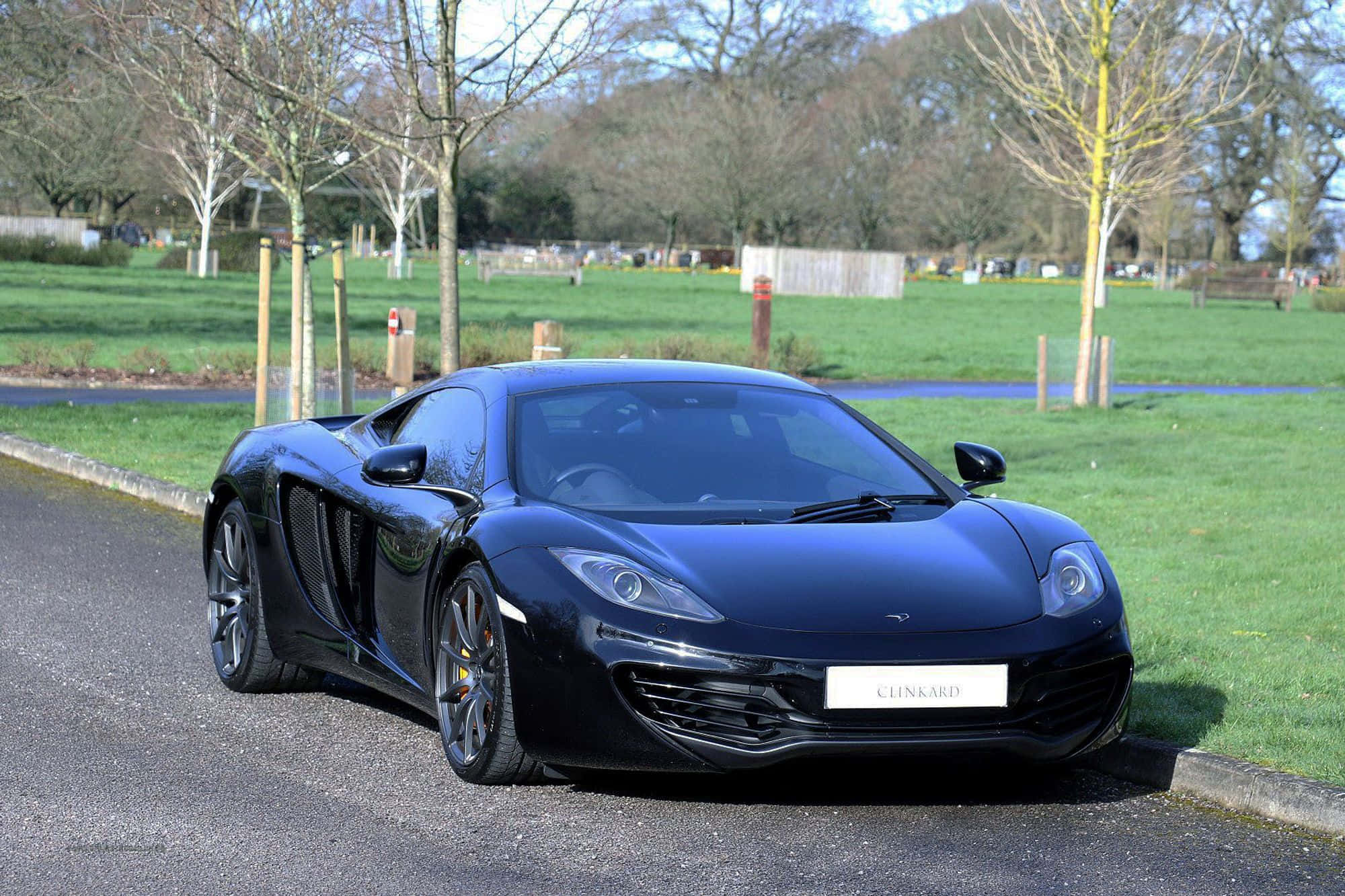 McLaren MP4-12C, black, paved road, Full HD Desktop Wallpaper