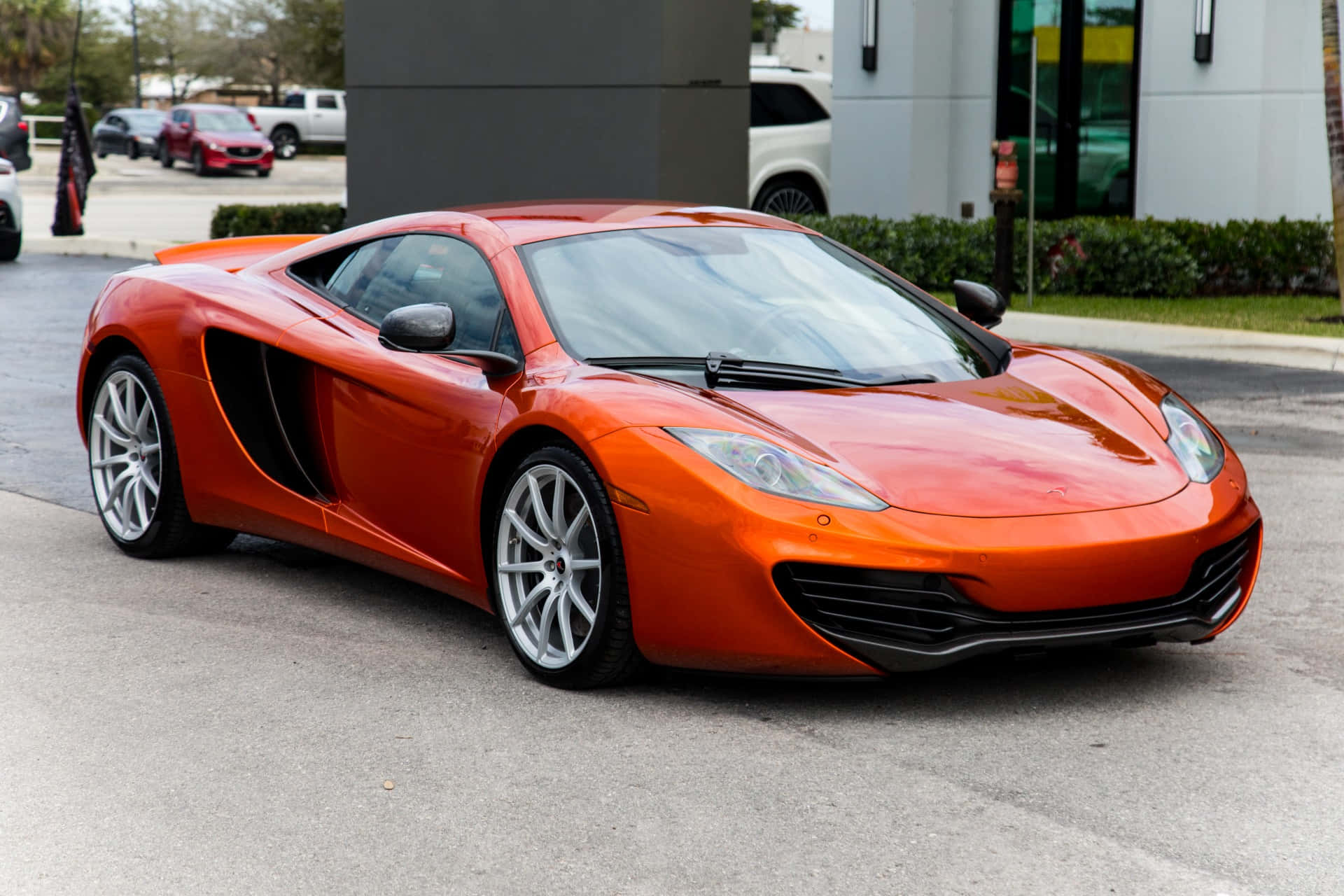 McLaren MP4-12C, vibrant orange, daylight, Full HD Desktop Wallpaper