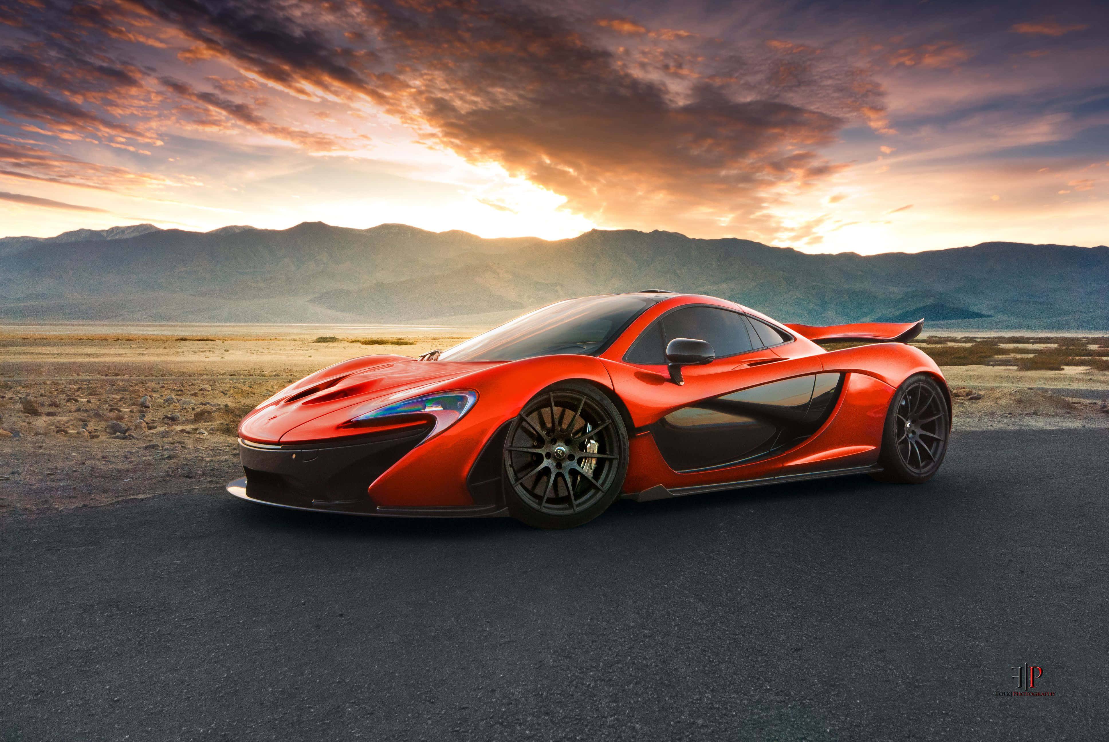 McLaren P1, orange, asphalt, 4K Desktop Wallpaper