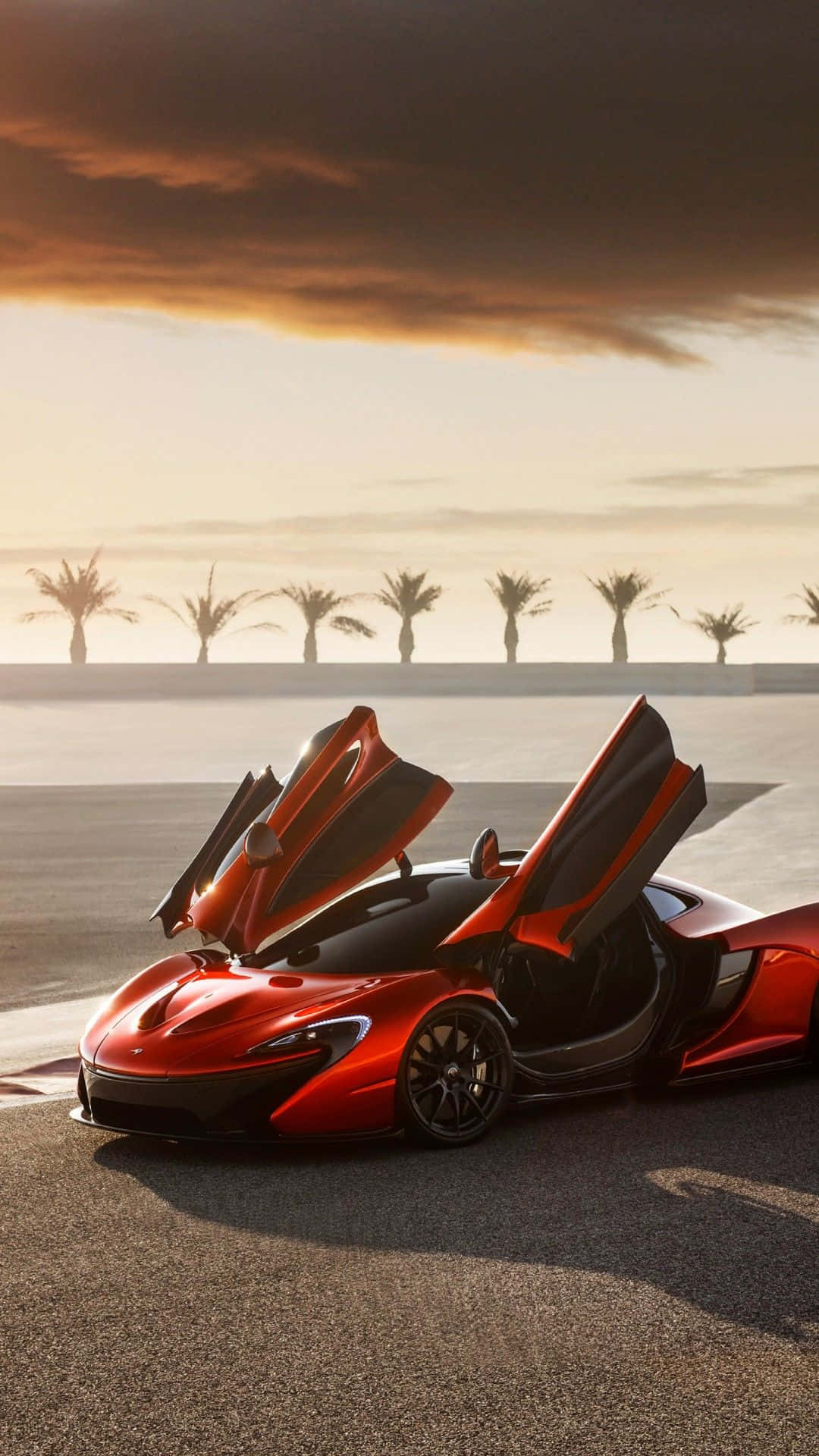 McLaren P1, red, butterfly doors, Full HD Phone Wallpaper